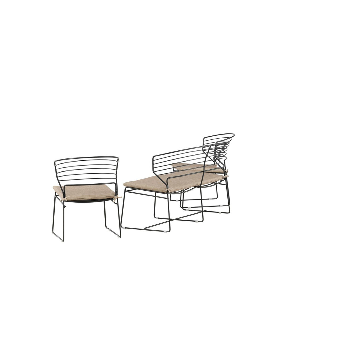 Loungeset Milano aus Metall - Schwarz-Loungesets-Venture Home-le canapé