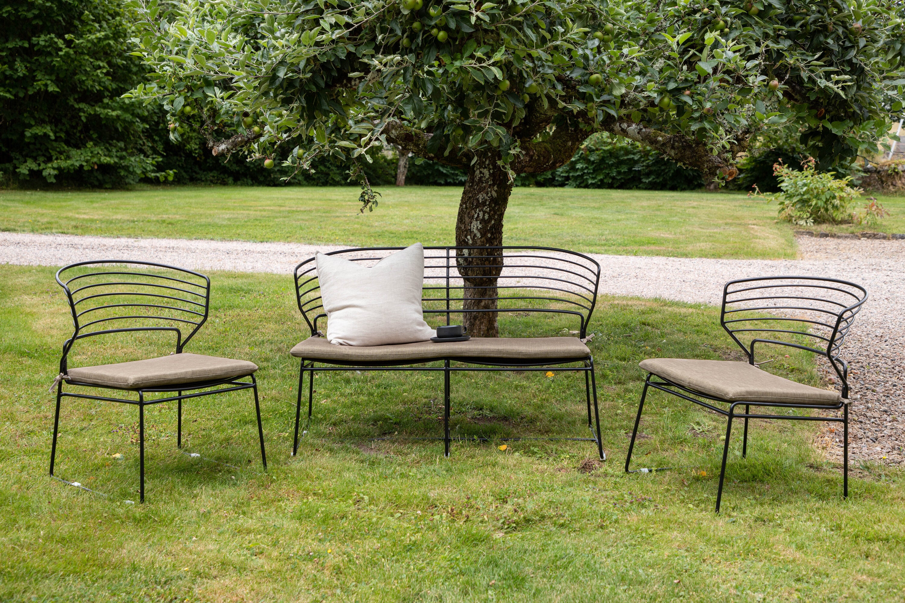 Loungeset Milano aus Metall - Schwarz-Loungesets-Venture Home-le canapé