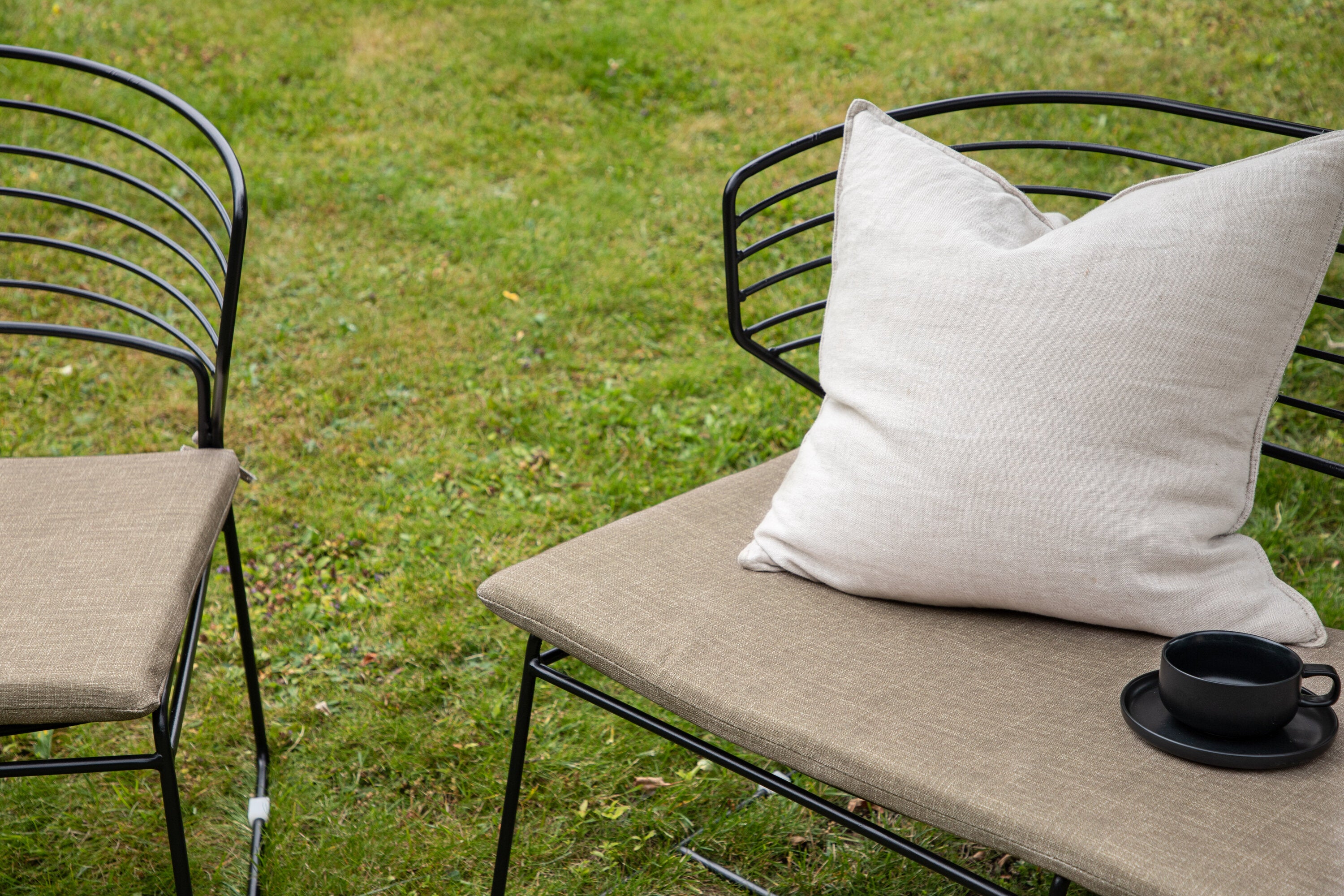 Loungeset Milano aus Metall - Schwarz-Loungesets-Venture Home-le canapé