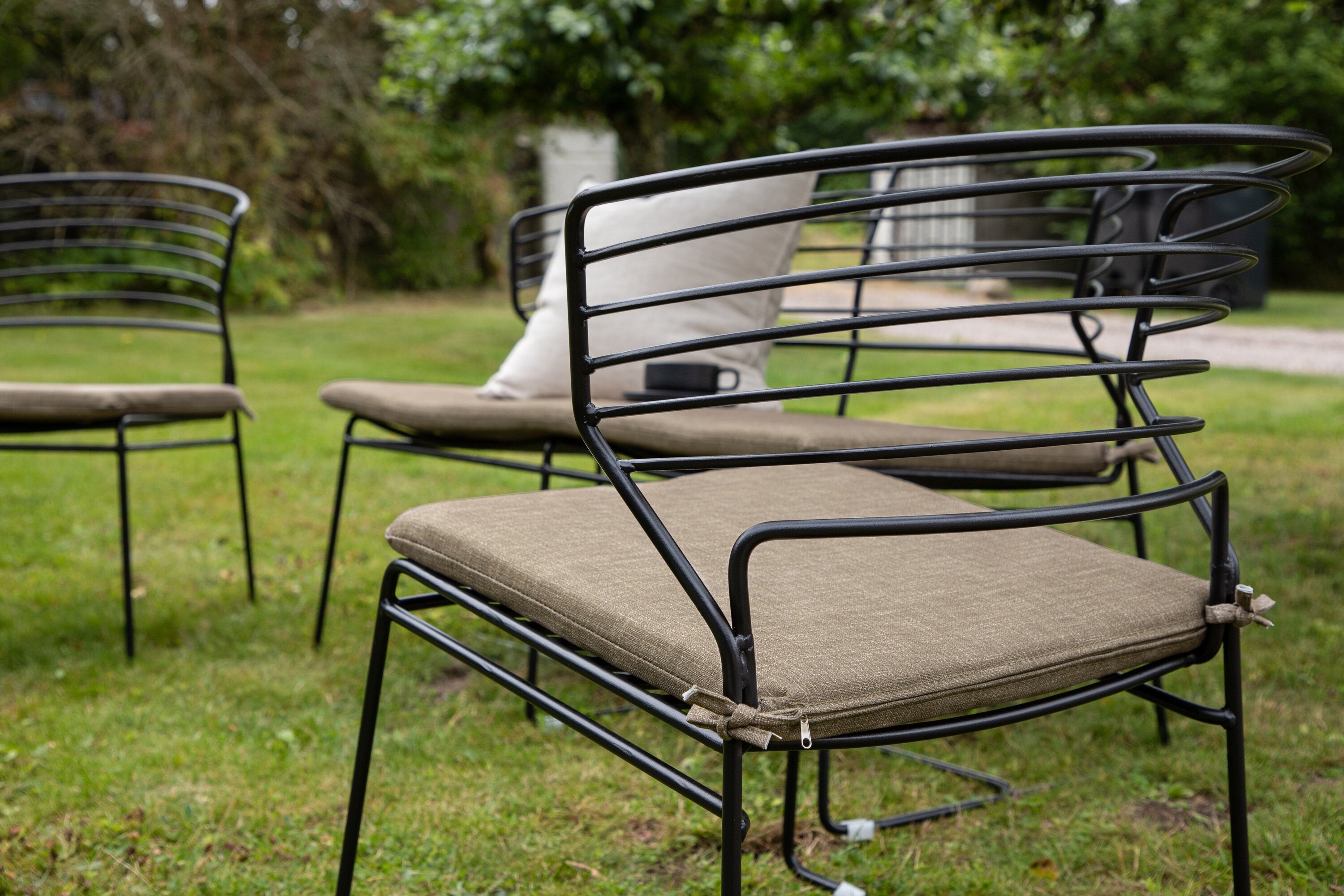 Loungeset Milano aus Metall - Schwarz-Loungesets-Venture Home-le canapé