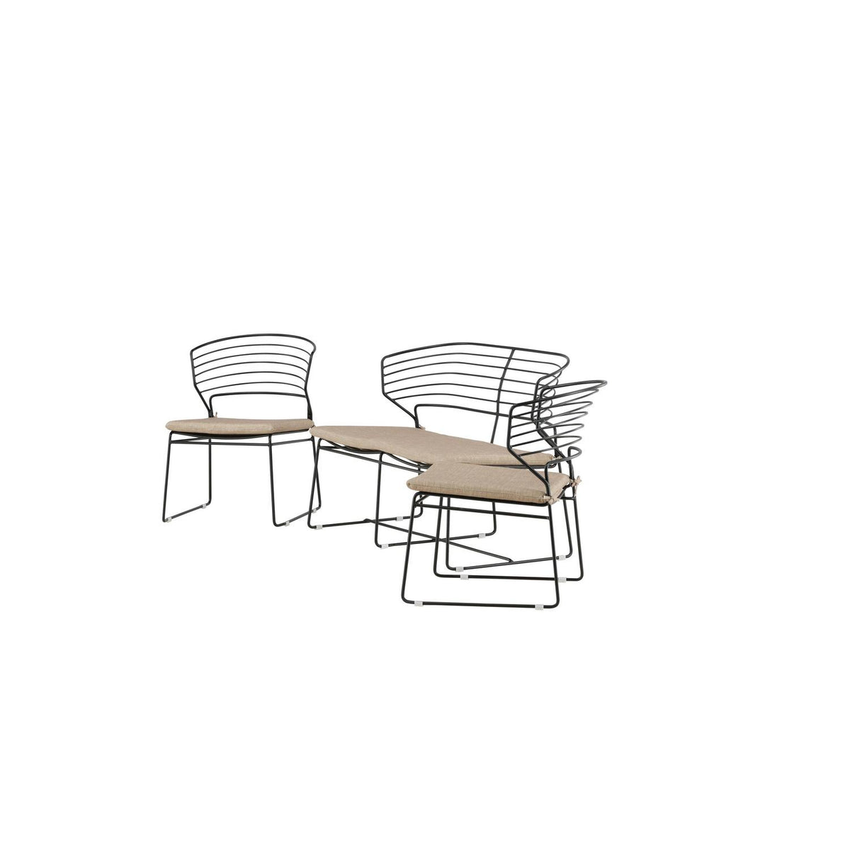 Loungeset Milano aus Metall - Schwarz-Loungesets-Venture Home-le canapé