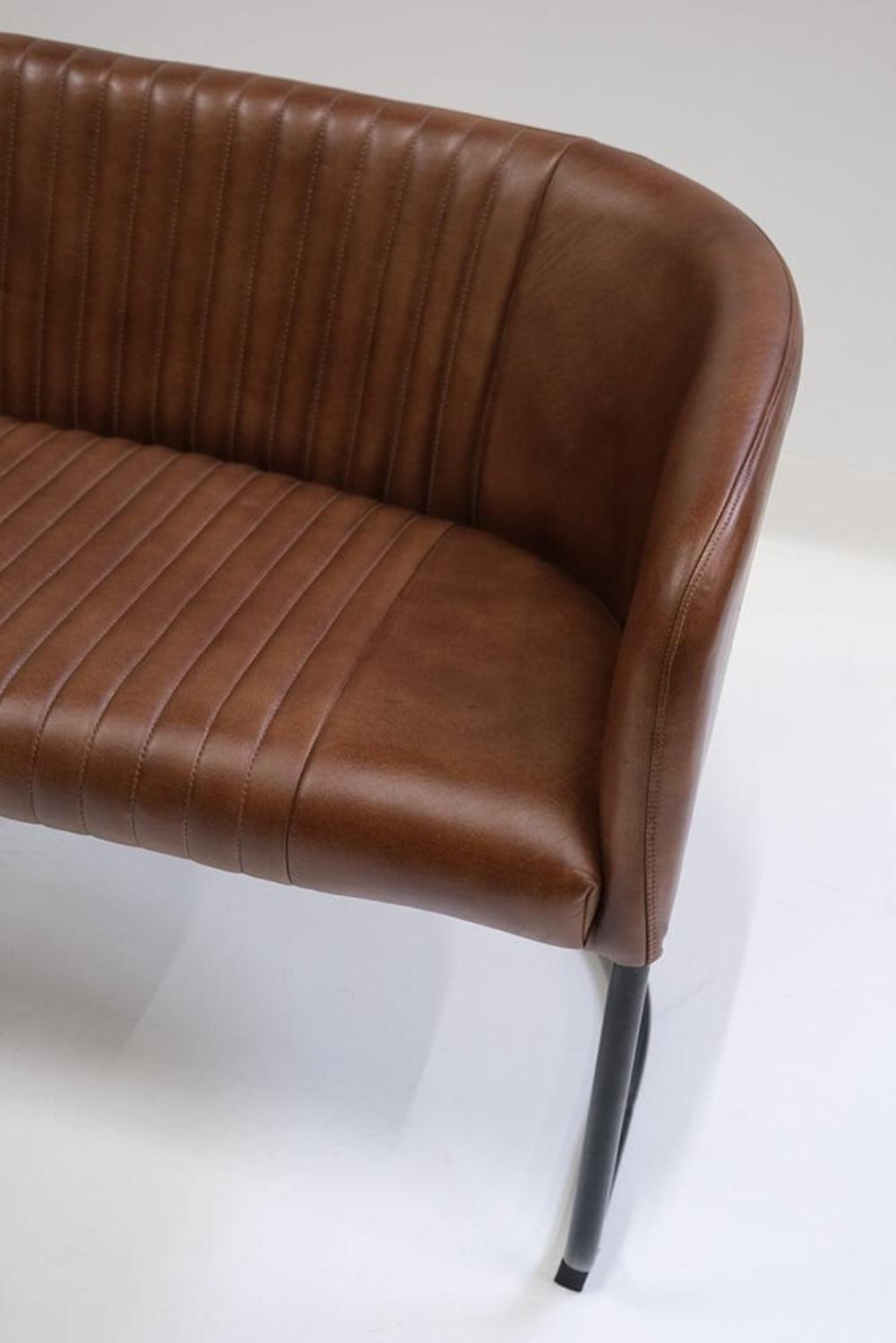 Loungesofa Harlem aus Büffelleder - Braun-Lederbänke-Trademark Living-le canapé