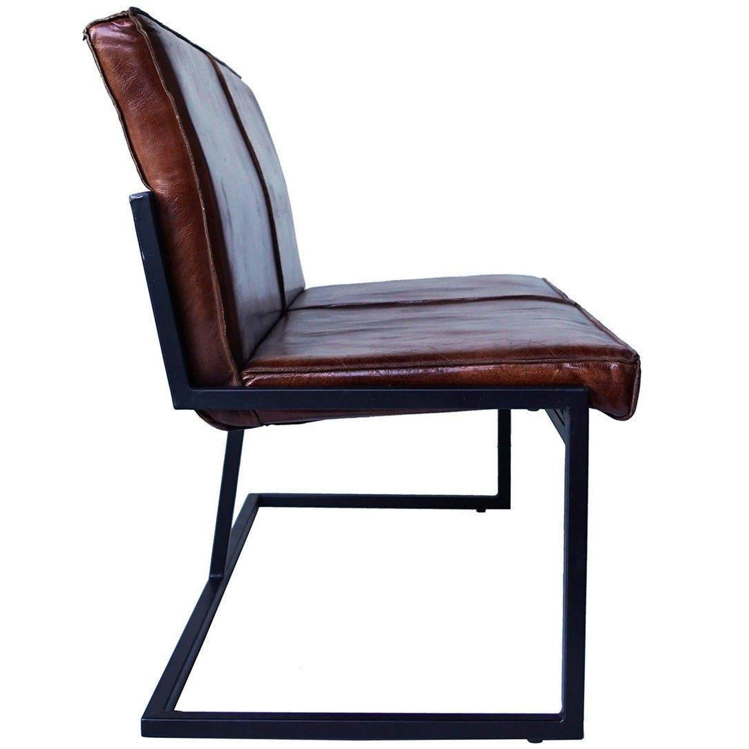Loungesofa Helen aus Leder - Braun-Bänke-Trademark Living-le canapé