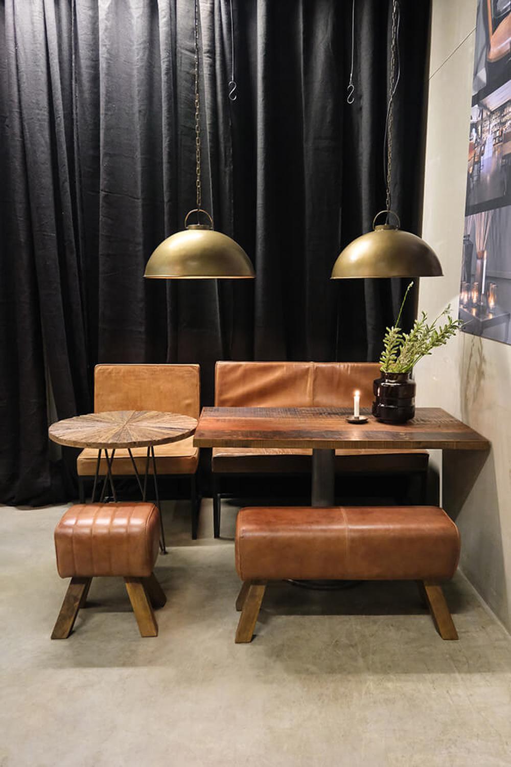 Loungesofa Helen aus Leder - Braun-Lederbänke-Trademark Living-le canapé