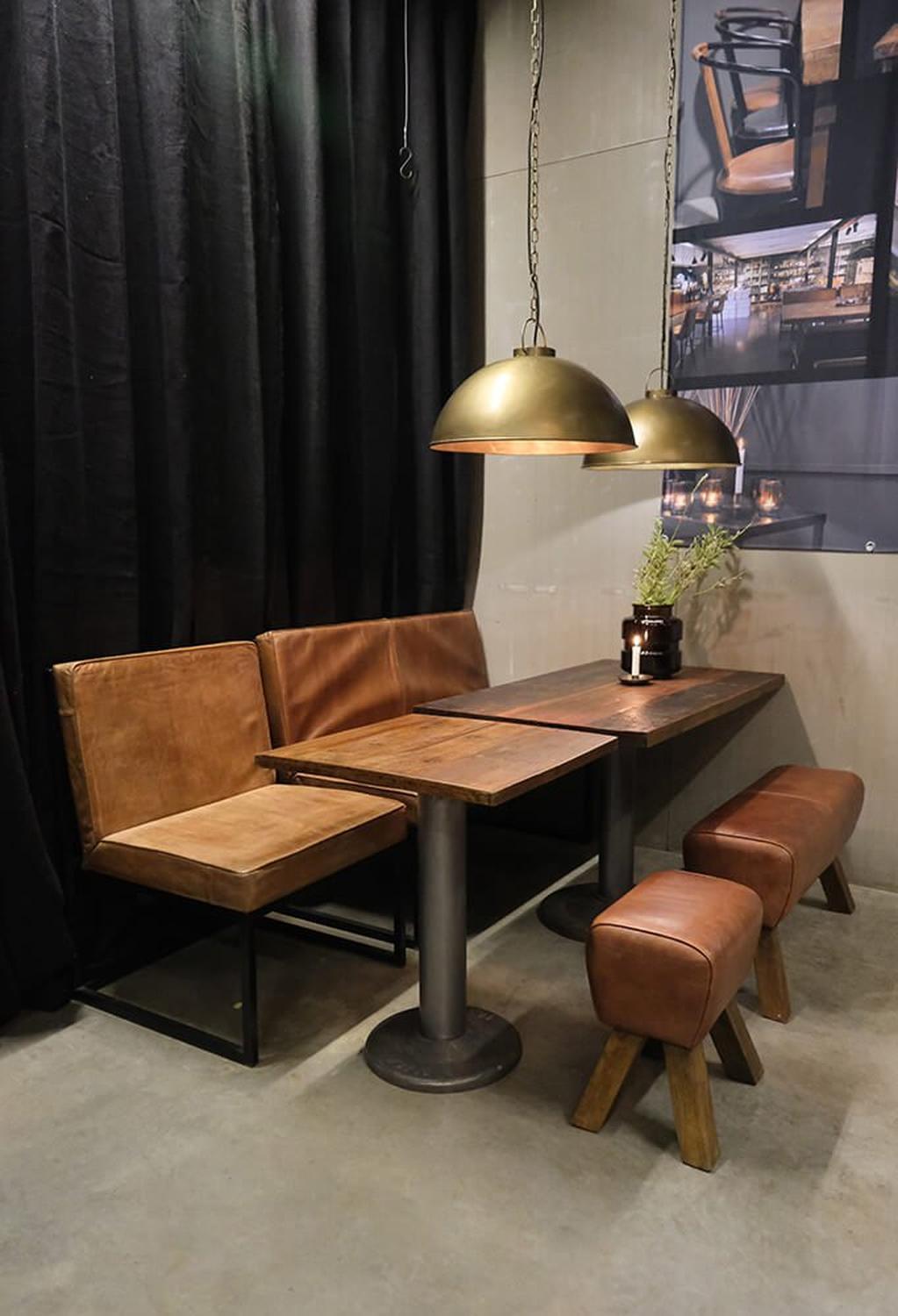 Loungesofa Helen aus Leder - Braun-Lederbänke-Trademark Living-le canapé