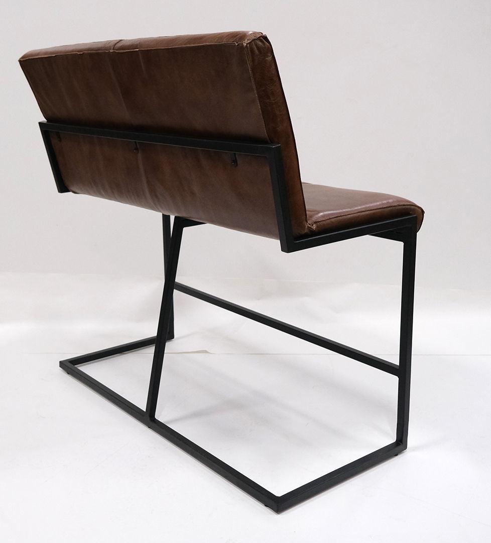 Loungesofa Helen aus Leder in Barhöhe - Braun-Lederbänke-Trademark Living-le canapé