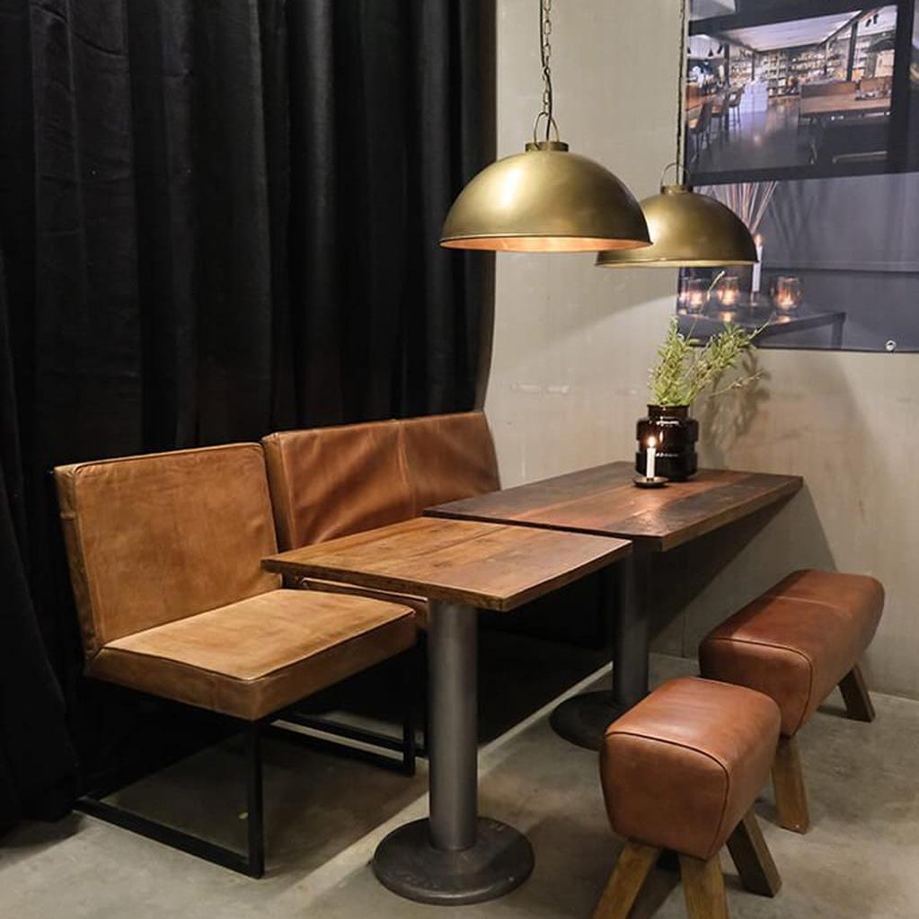 Loungesofa Perry aus Leder - Braun-Lederbänke-Trademark Living-le canapé