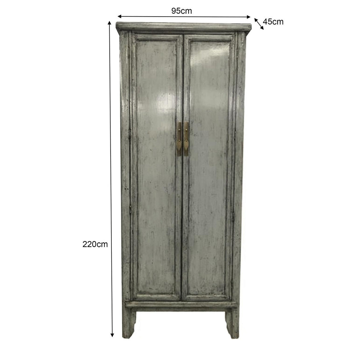Mehrzweckschrank Marie Elise 220cm aus Massivholz - Graugrün-Mehrzweckschränke-Livingfurn-le canapé