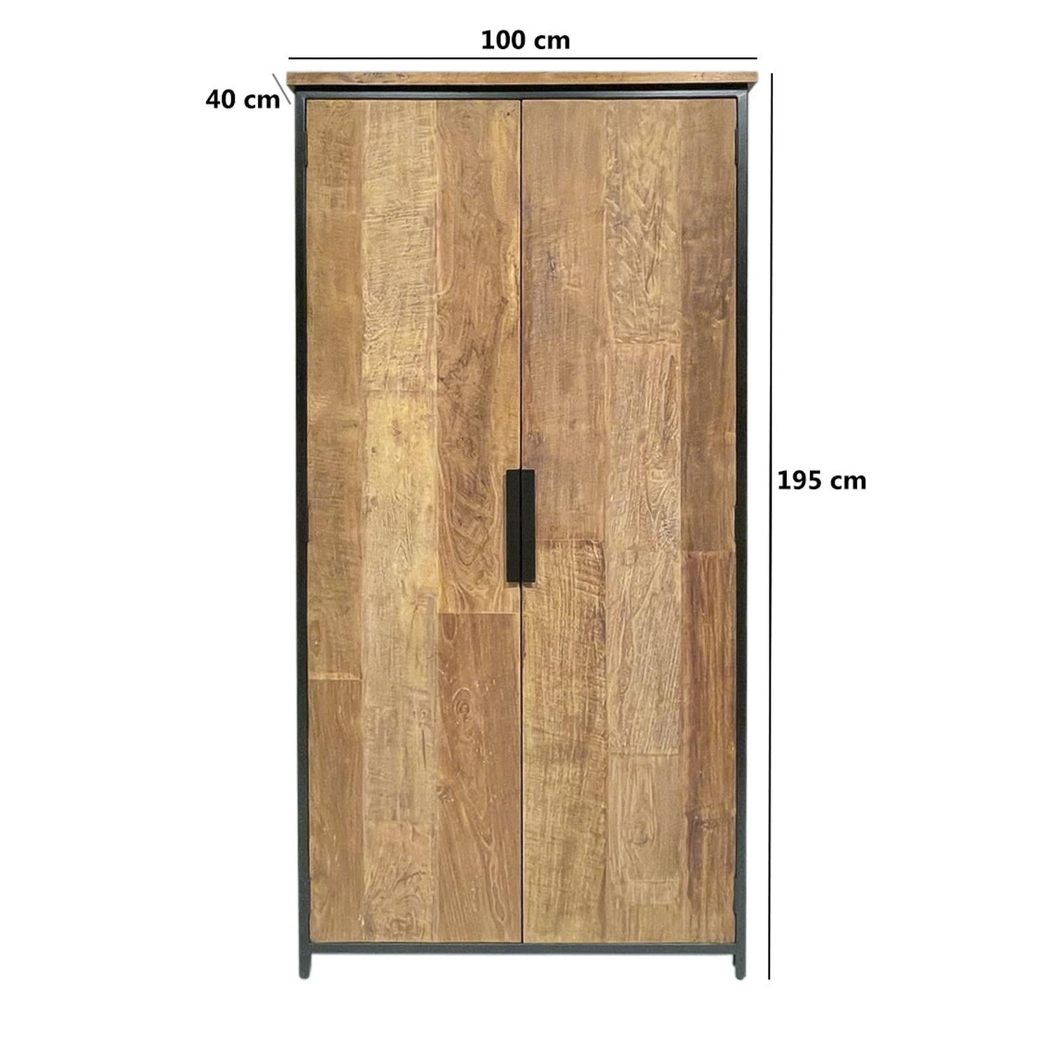 Mehrzweckschrank Tomar aus Teakholz 100x195cm - Braun-Mehrzweckschränke-Livingfurn-le canapé