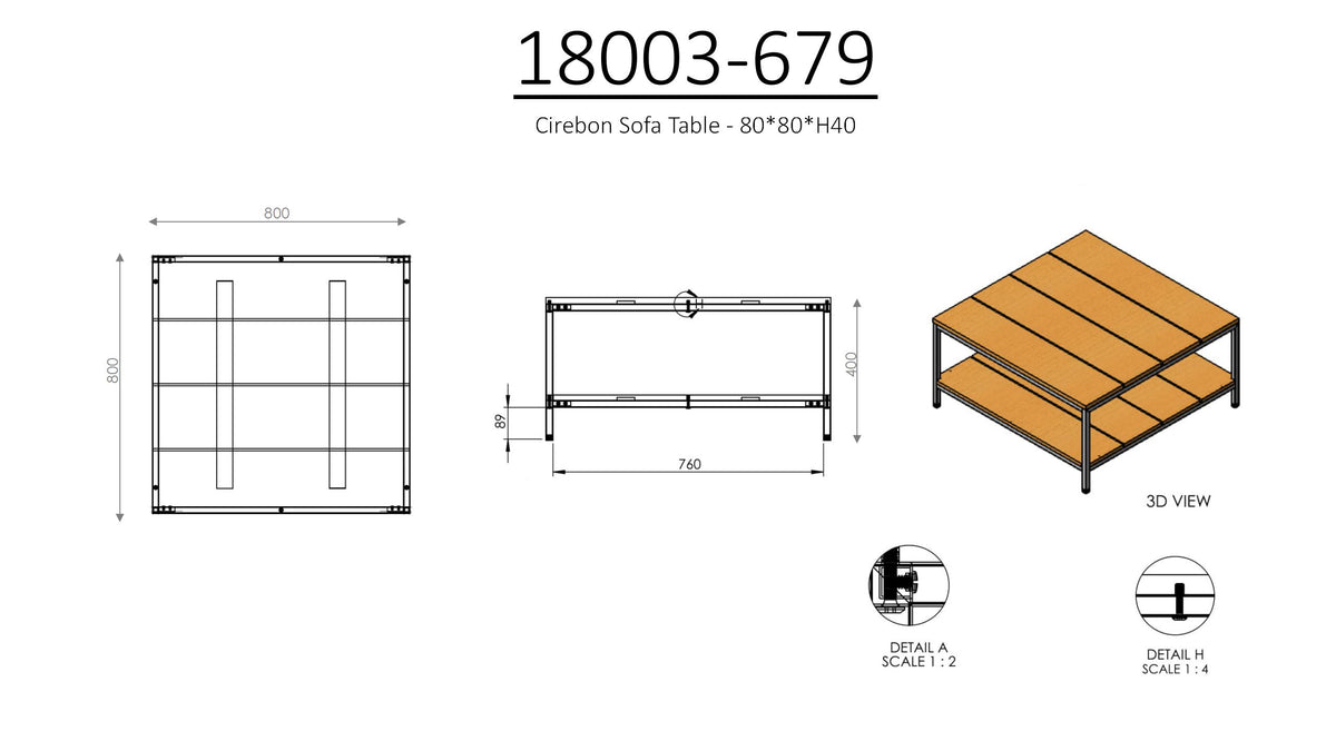 Beistelltisch Cirebon 80cm aus Massivholz - Venture Home - le canapé