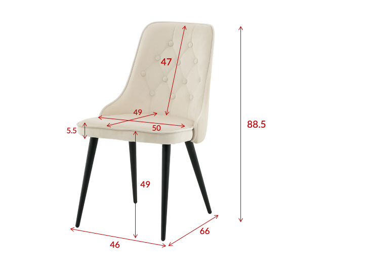 2er-Set Esszimmerstühle Samt Deluxe - Schwarz - Venture Home - le canapé