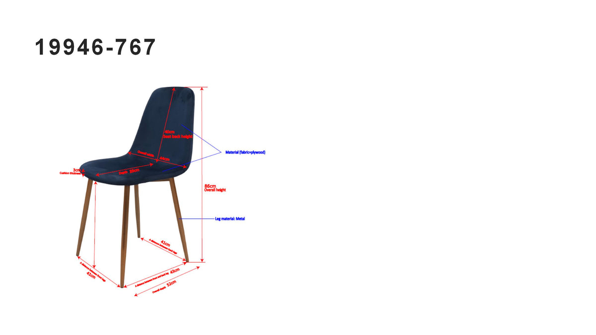 2er-Set Esszimmerstühle Polar - Blau - Venture Home - le canapé