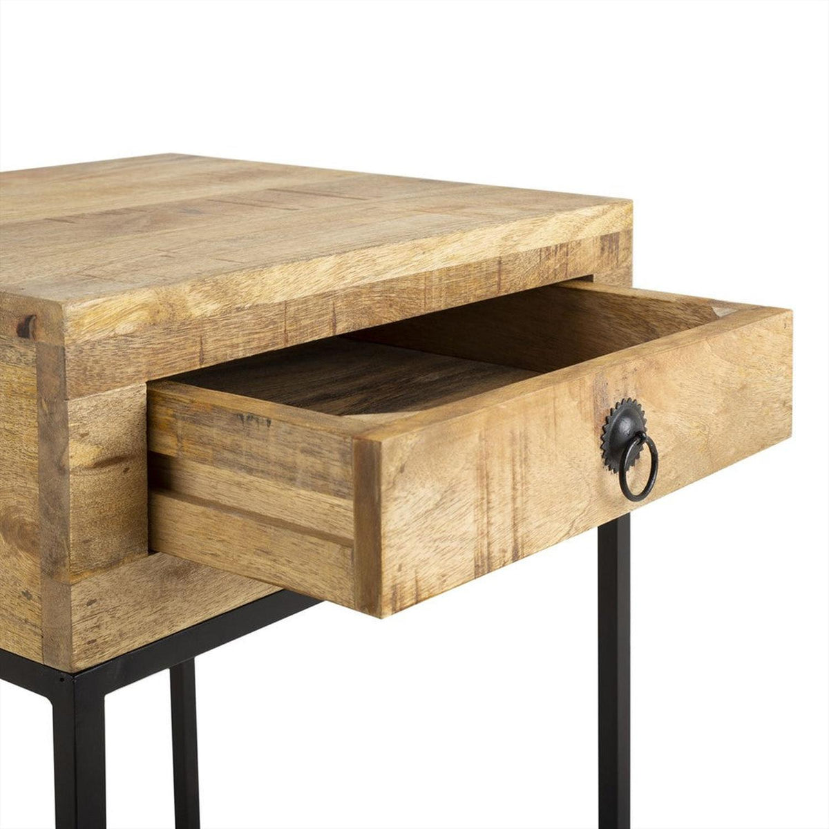 Nachttisch Fred 40cm aus Massivholz - Schwarz-Nachttische-Benoa-le canapé