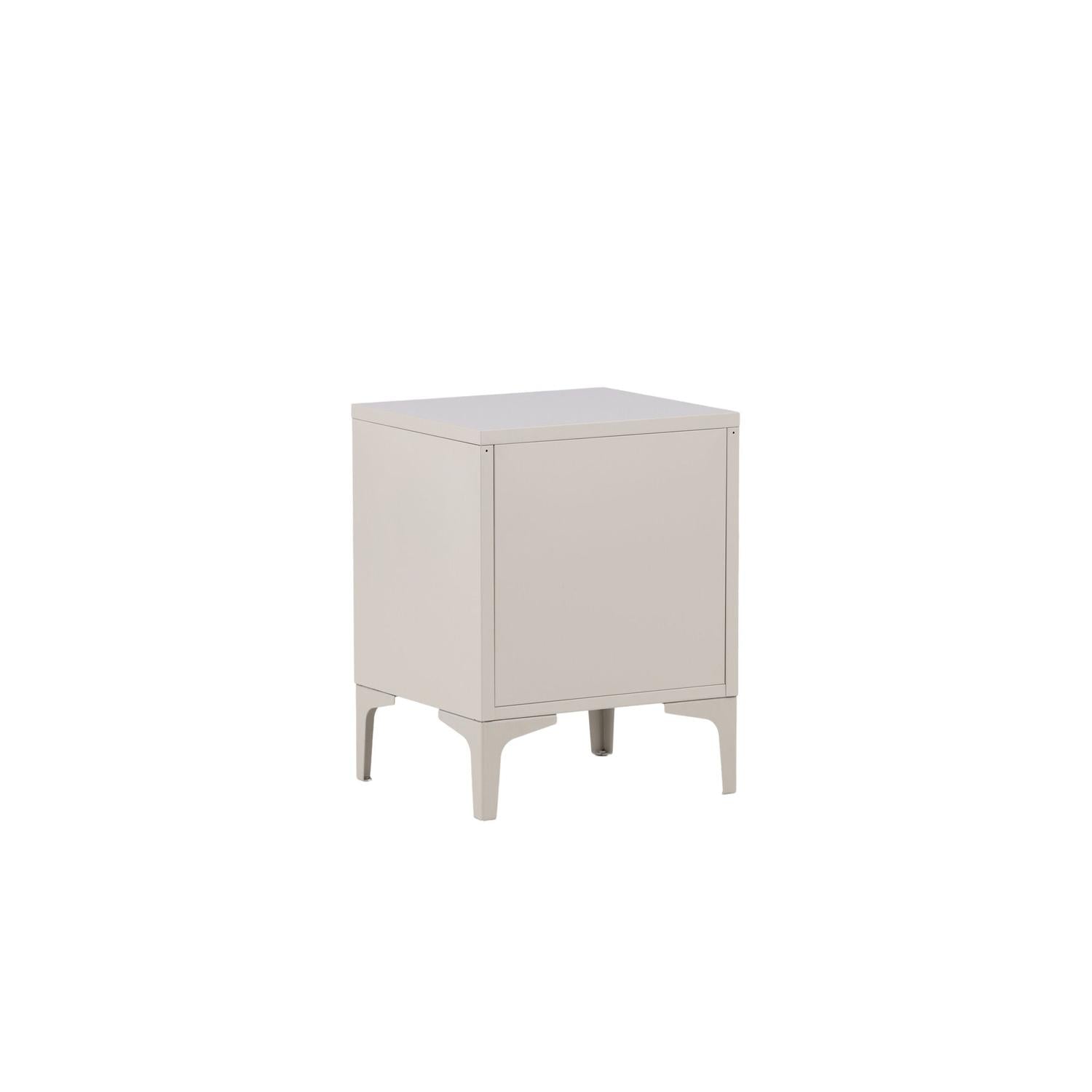 Nachttisch Piring mit 2 Schubladen aus Metall - Beige-Nachttisch-Venture Home-le canapé