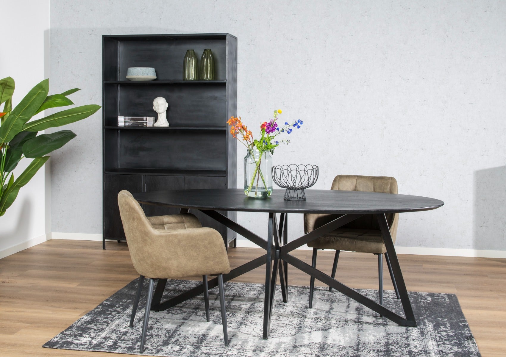 Oslo Schwarze Akazie gewebter Fuß 200 cm-Livingfurn-le canapé