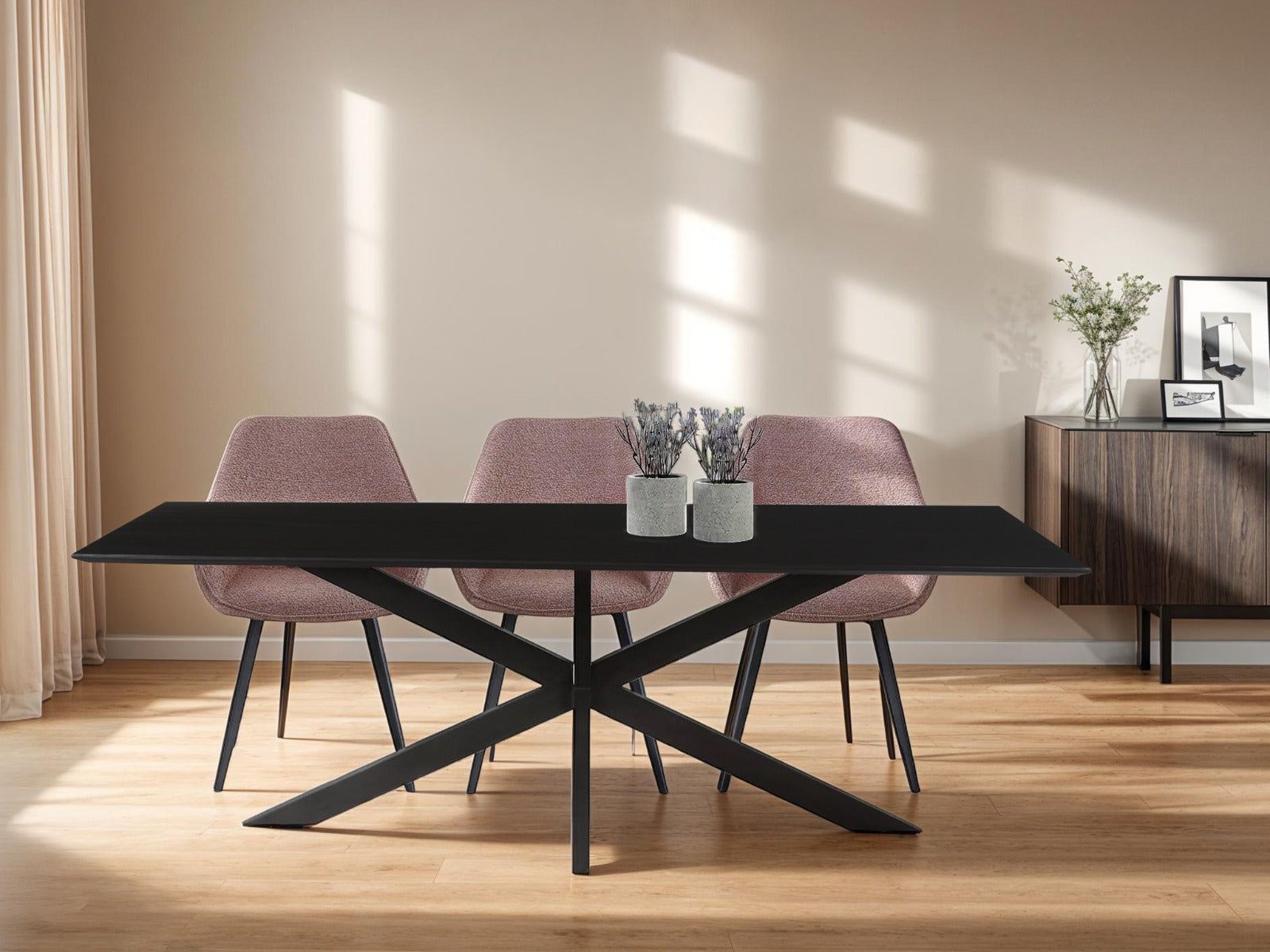Oslo Spider Schwarz Akazie 220 cm-Livingfurn-le canapé