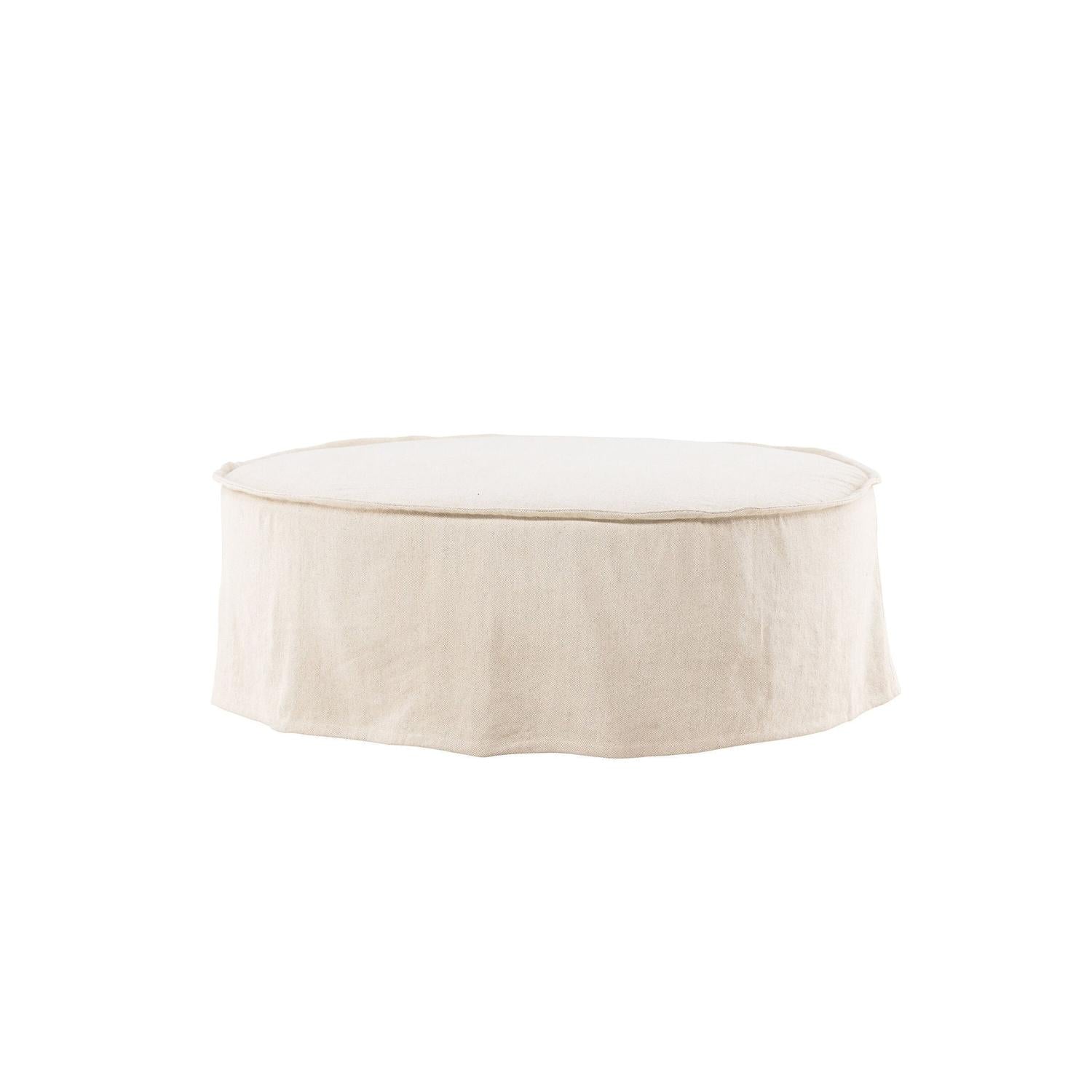 Ottoman Vindö aus Leinen Ø101 cm - Beige-Pouf-Vind-le canapé