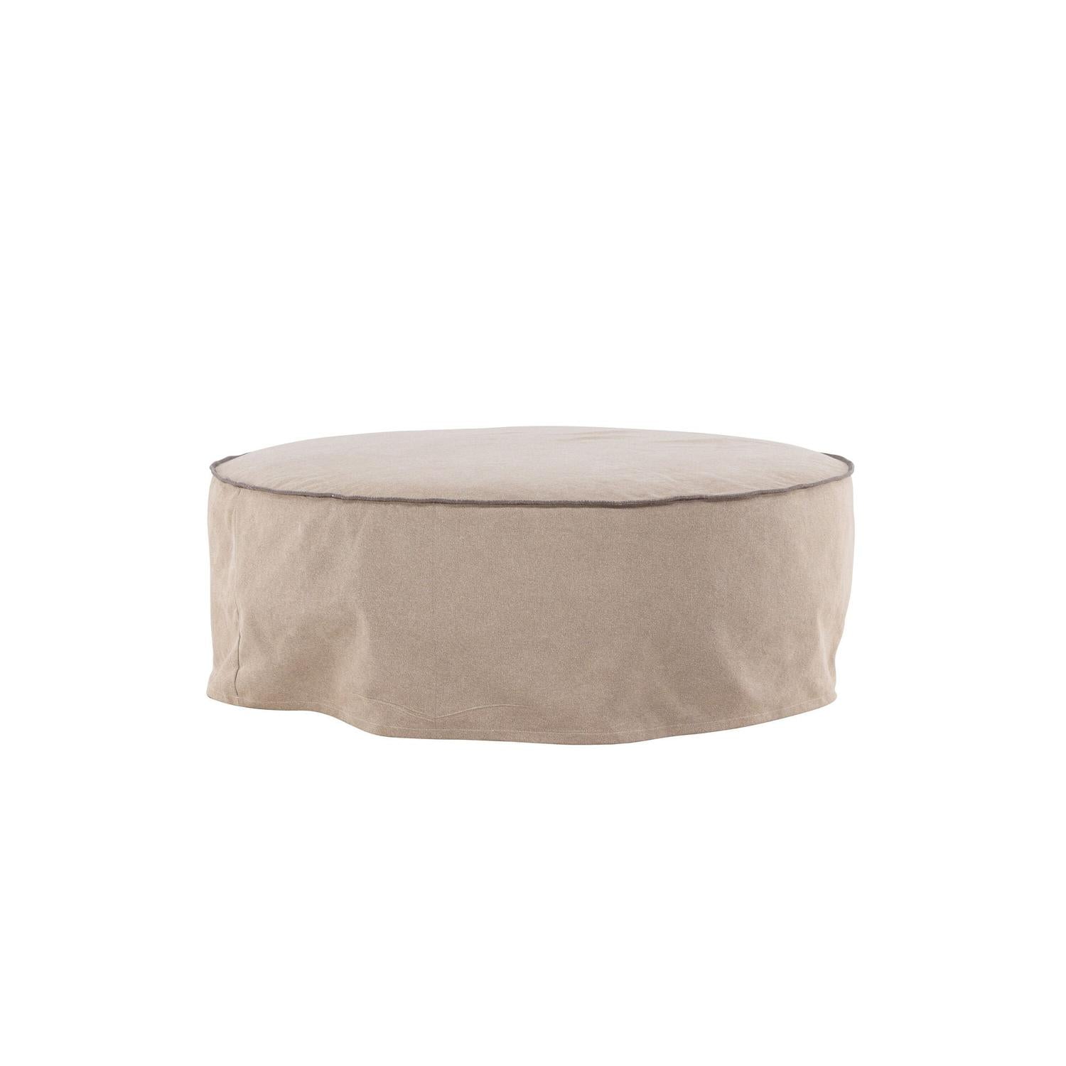 Ottoman Vindö aus Leinen Ø101 cm - Braun-Pouf-Vind-le canapé