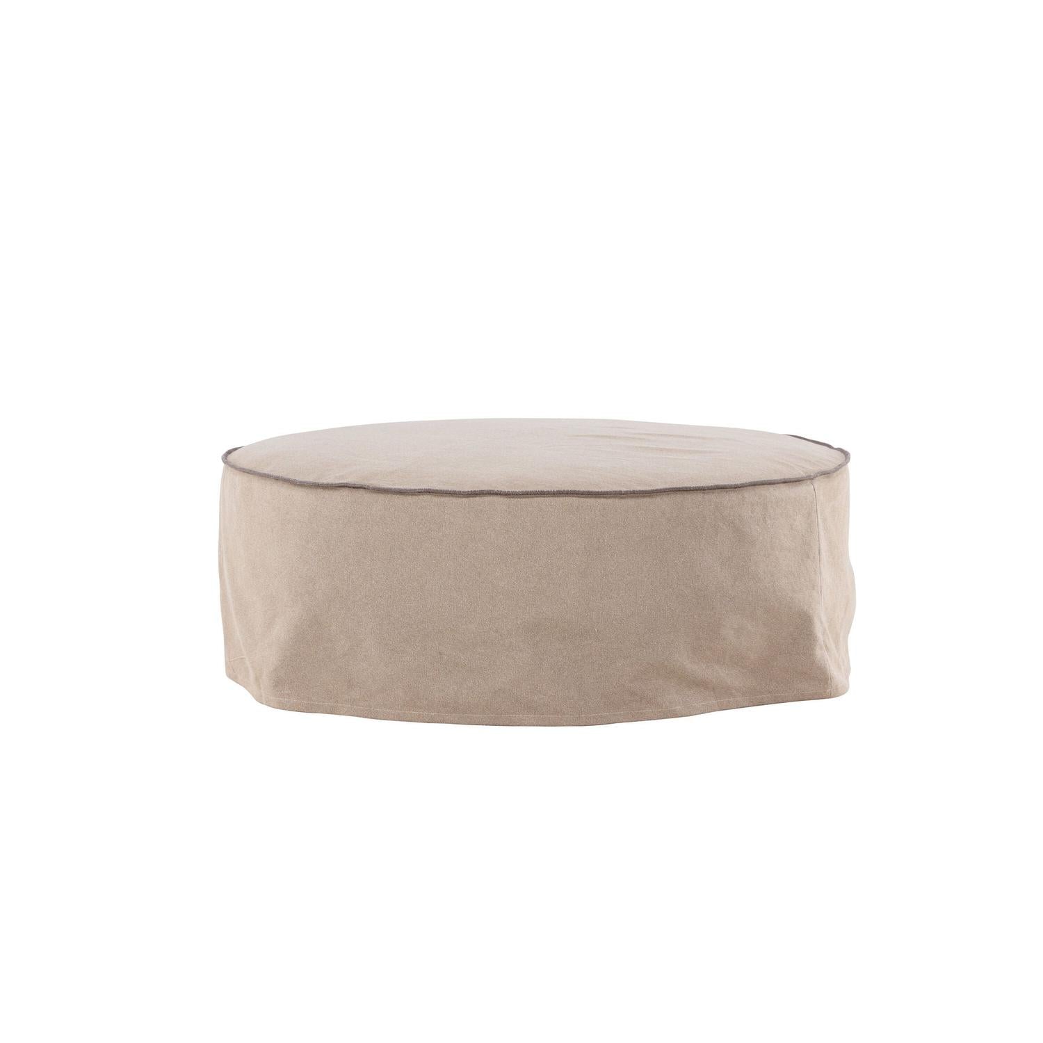 Ottoman Vindö aus Leinen Ø101 cm - Braun-Pouf-Vind-le canapé