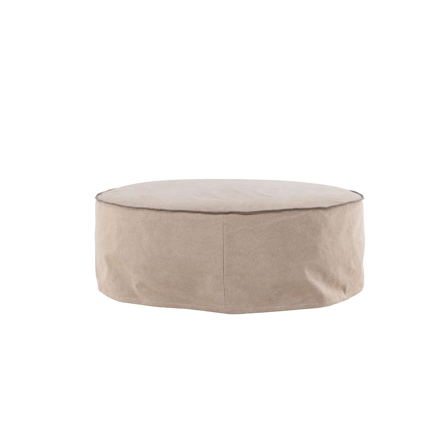 Ottoman Vindö aus Leinen Ø101 cm - Braun-Pouf-Vind-le canapé