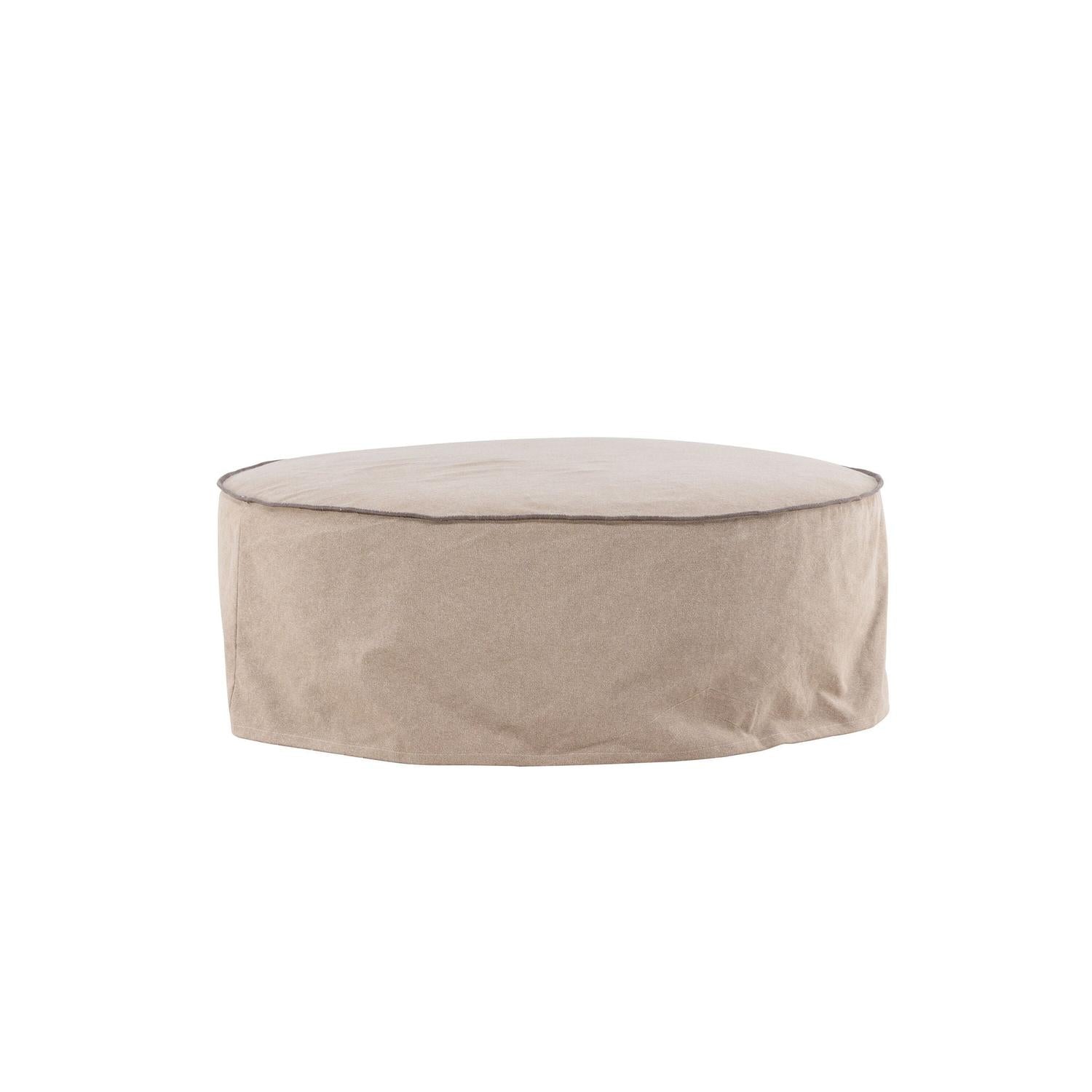 Ottoman Vindö aus Leinen Ø101 cm - Braun-Pouf-Vind-le canapé