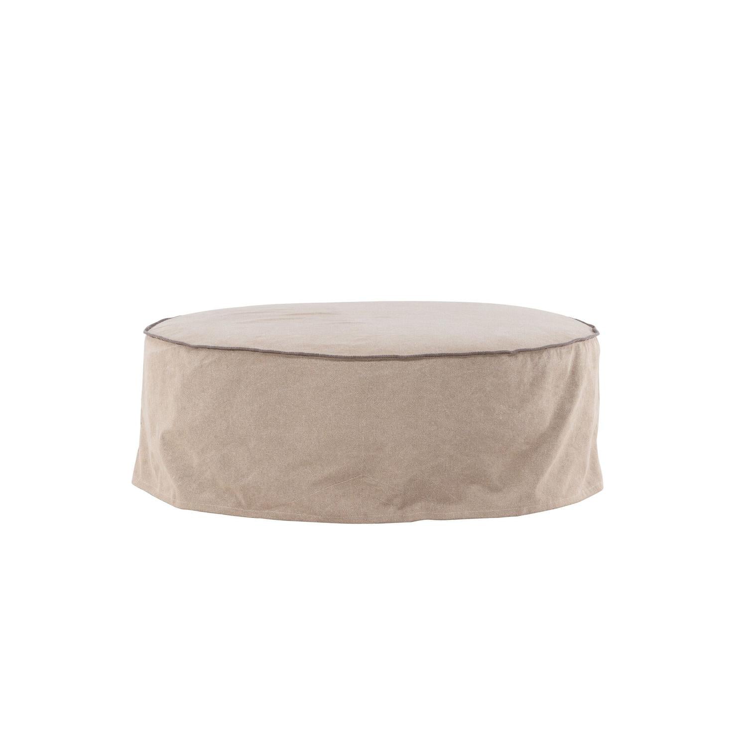 Ottoman Vindö aus Leinen Ø101 cm - Braun-Pouf-Vind-le canapé