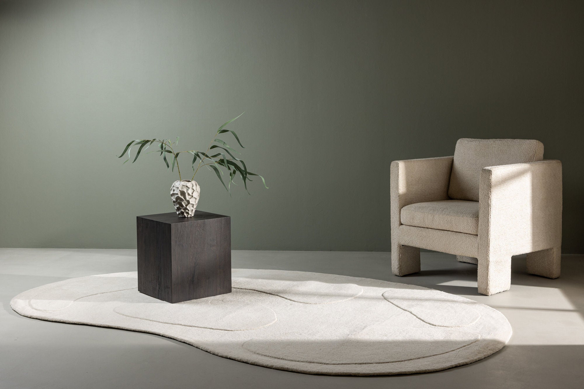 Ovaler Teppich Enard 290*175cm - Weiß-Teppich-Venture Home-le canapé