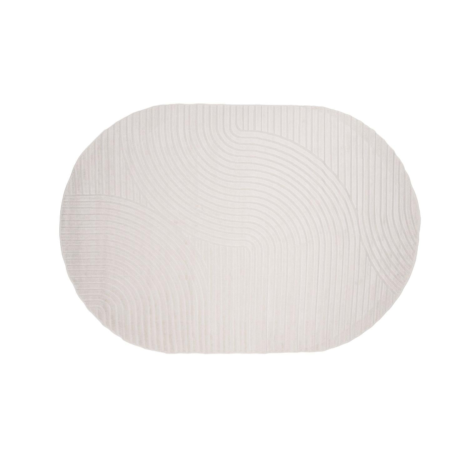 Ovaler Teppich Vince 340*240cm - Weiß-Teppich-Venture Home-le canapé
