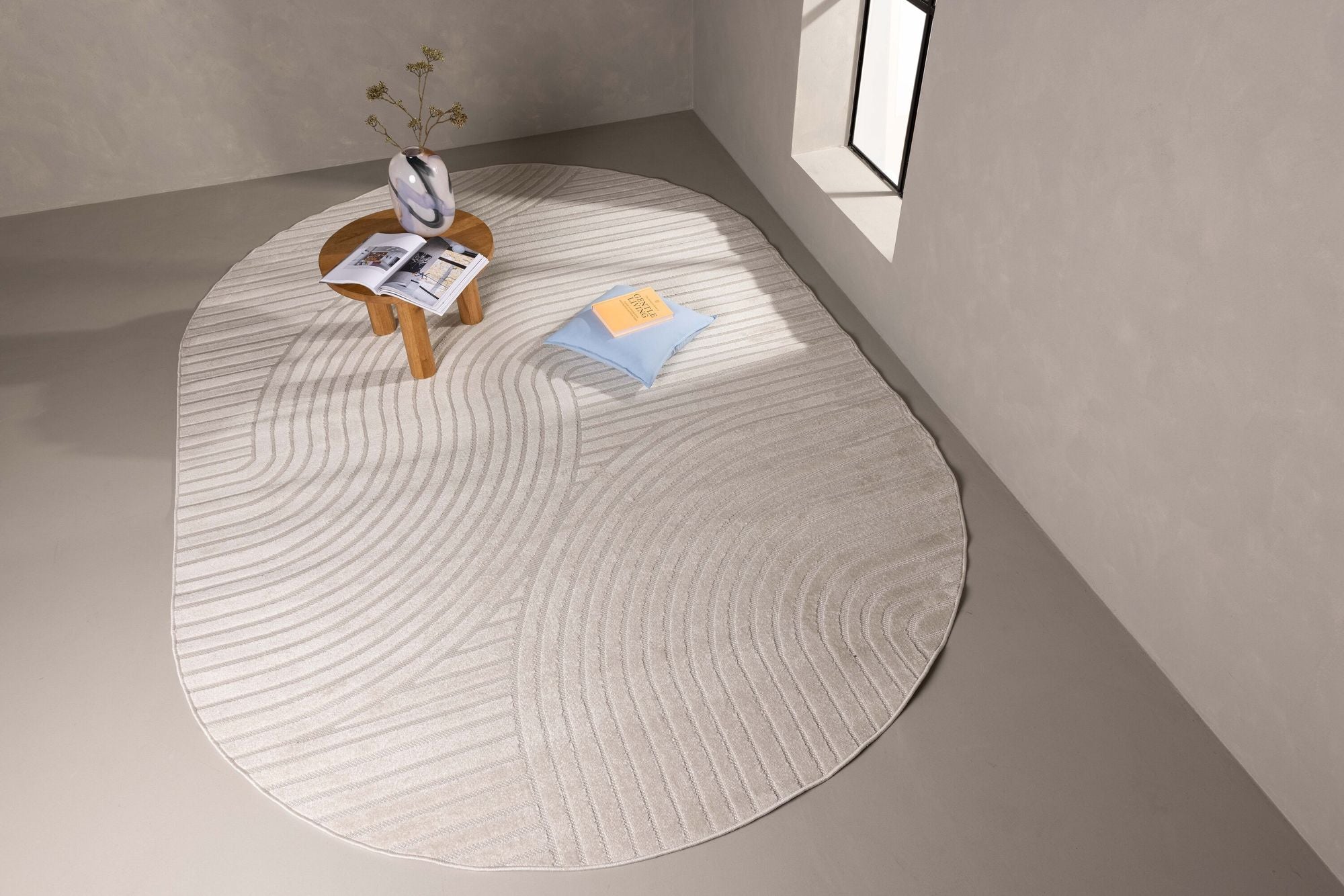 Ovaler Teppich Vince 340*240cm - Weiß-Teppiche-Venture Home-le canapé