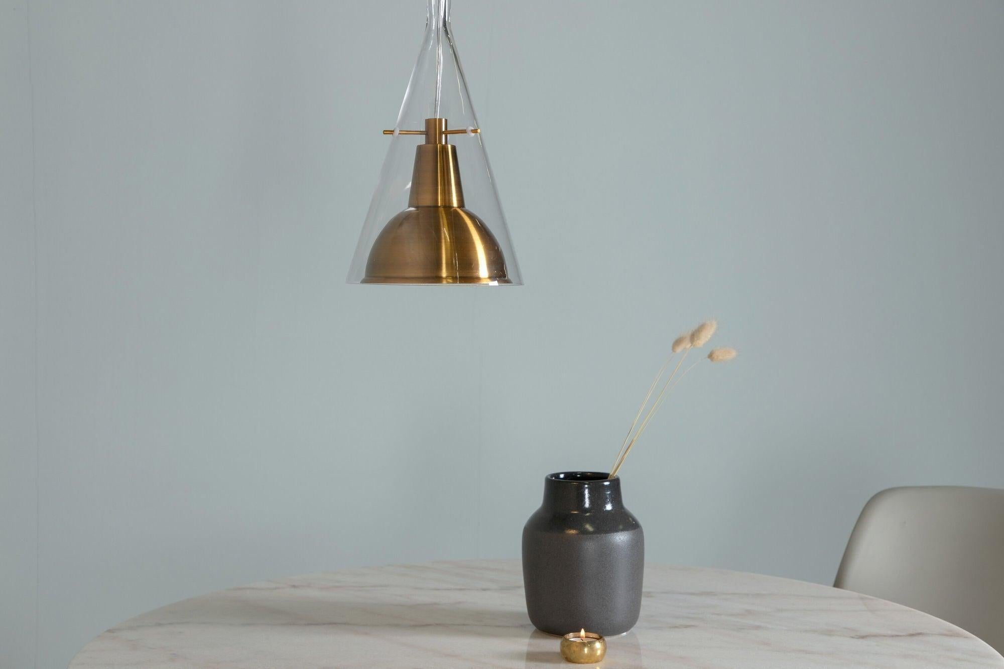 Pendelleuchte Sirius - Messing & Glas-Pendelleuchte-Venture Home-le canapé