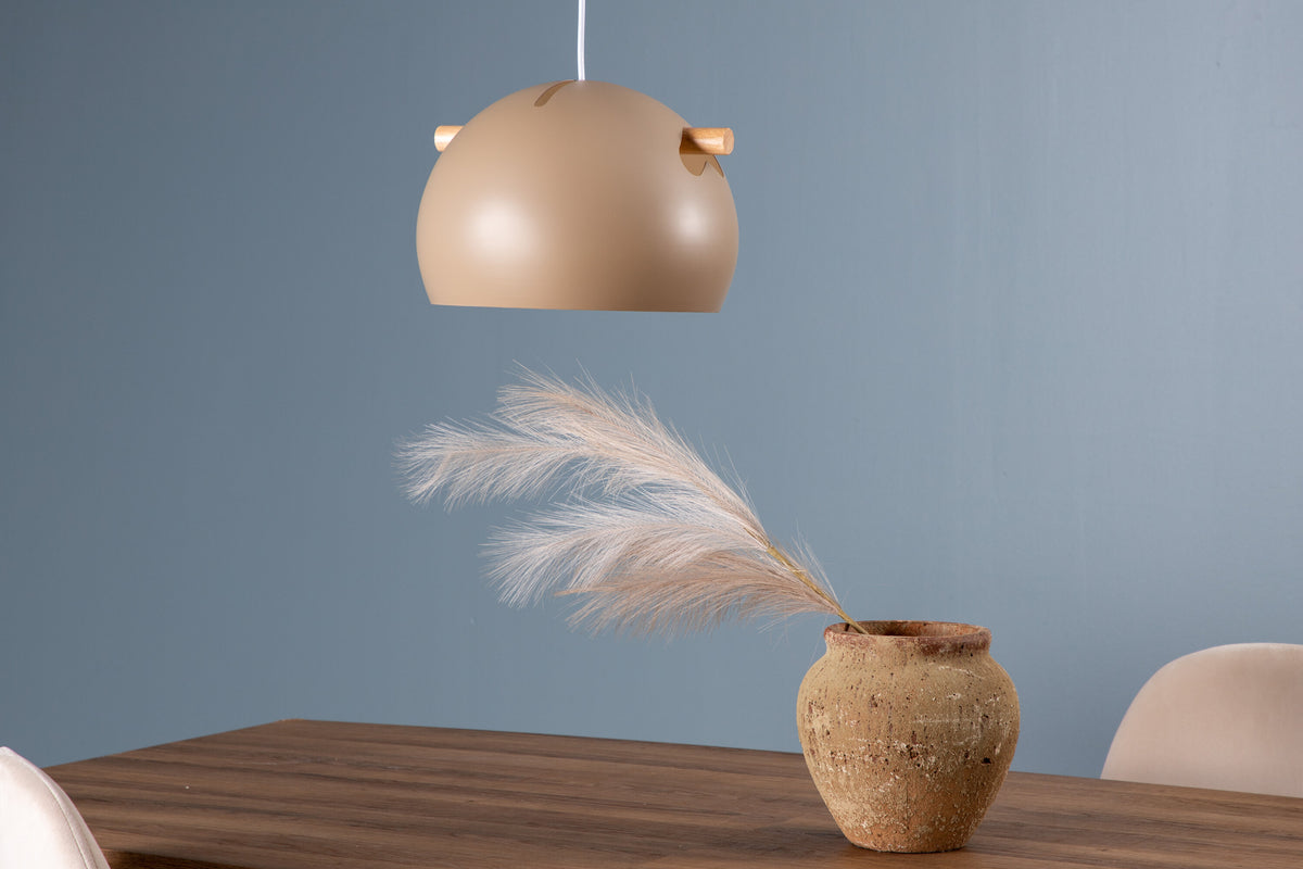 Pendelleuchte Tubbie aus Metall - Beige-Pendelleuchten-Venture Home-le canapé