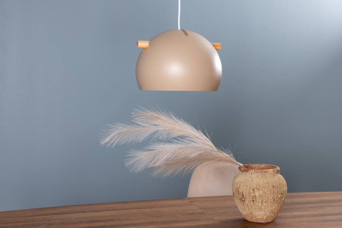 Pendelleuchte Tubbie aus Metall - Beige-Pendelleuchten-Venture Home-le canapé