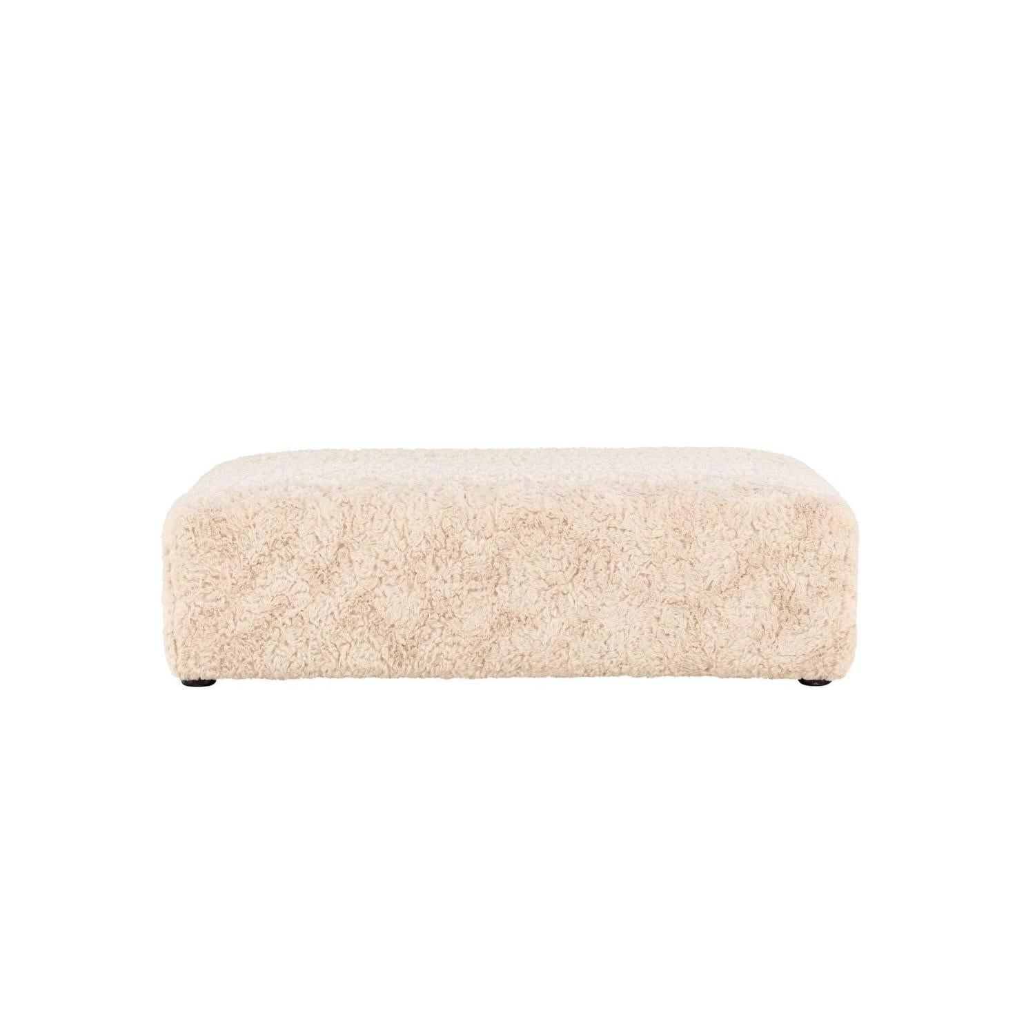 Polsterhocker Frankie 100*100cm aus Kunstfell - Beige-Polsterhocker-Vind-le canapé