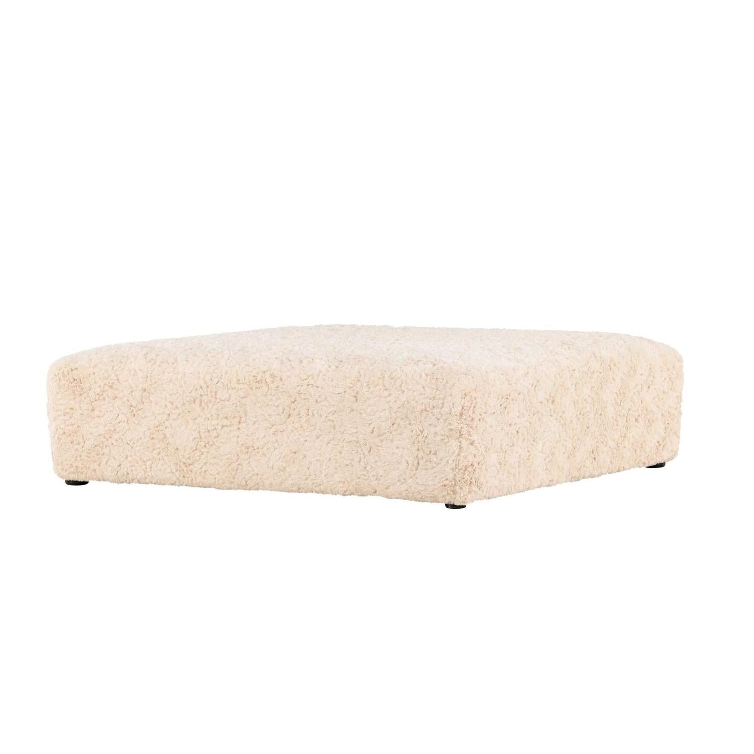 Polsterhocker Frankie 100*100cm aus Kunstfell - Beige-Polsterhocker-Vind-le canapé