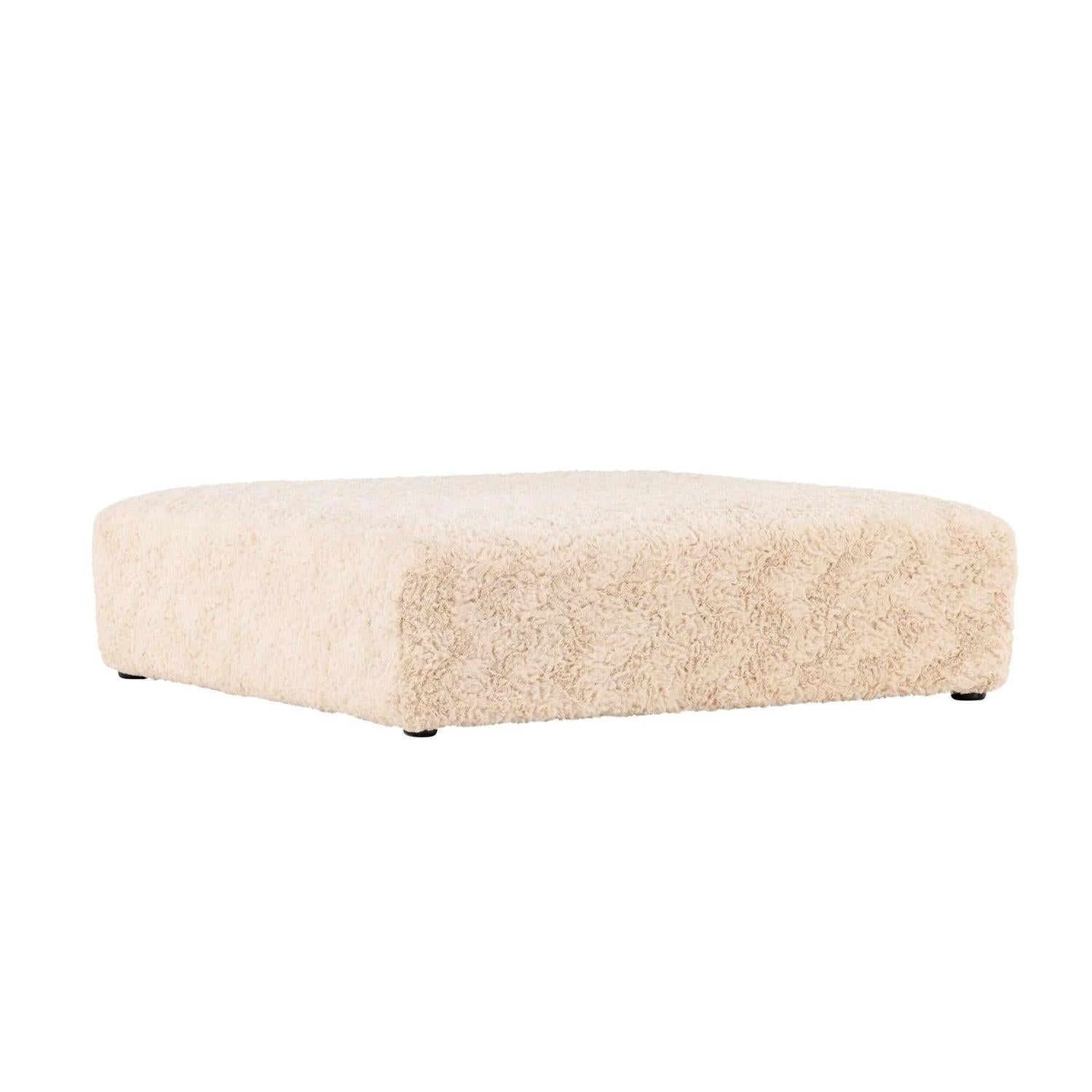 Polsterhocker Frankie 100*100cm aus Kunstfell - Beige-Polsterhocker-Vind-le canapé