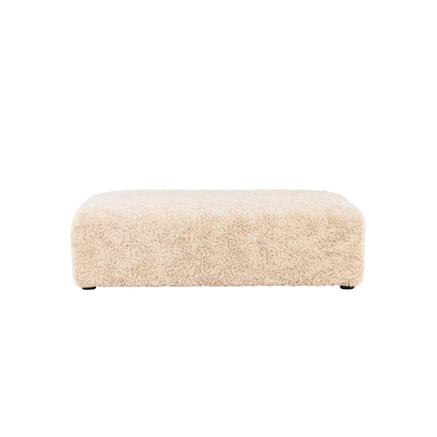 Polsterhocker Frankie 100*100cm aus Kunstfell - Beige-Polsterhocker-Vind-le canapé