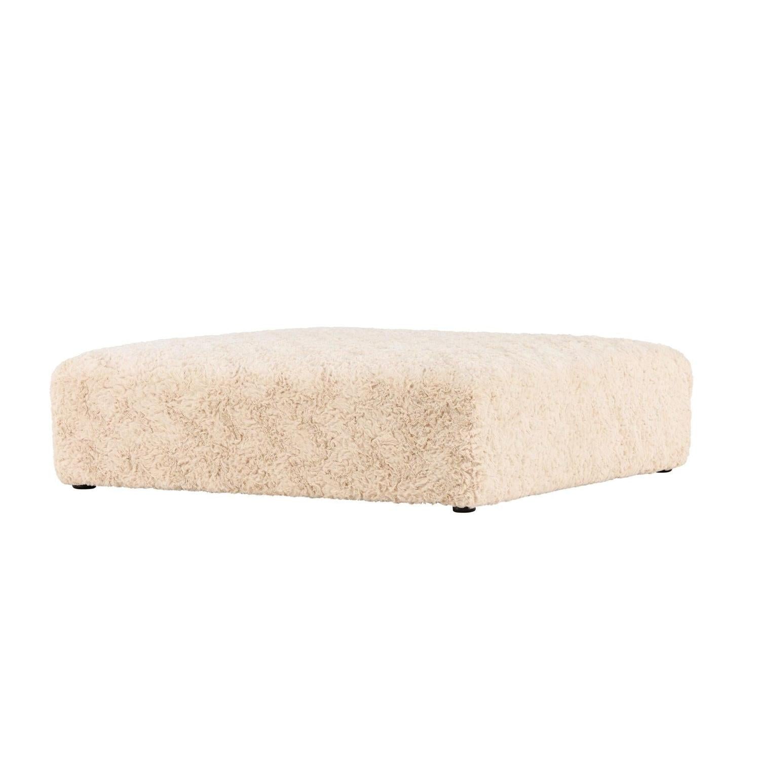 Polsterhocker Frankie 100*100cm aus Kunstfell - Beige-Polsterhocker-Vind-le canapé