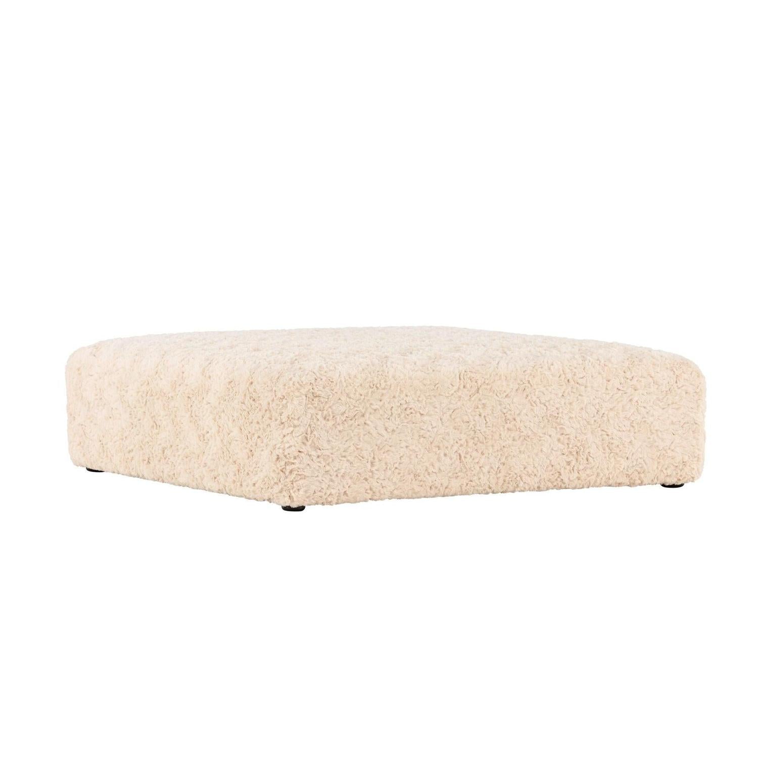 Polsterhocker Frankie 100*100cm aus Kunstfell - Beige-Polsterhocker-Vind-le canapé