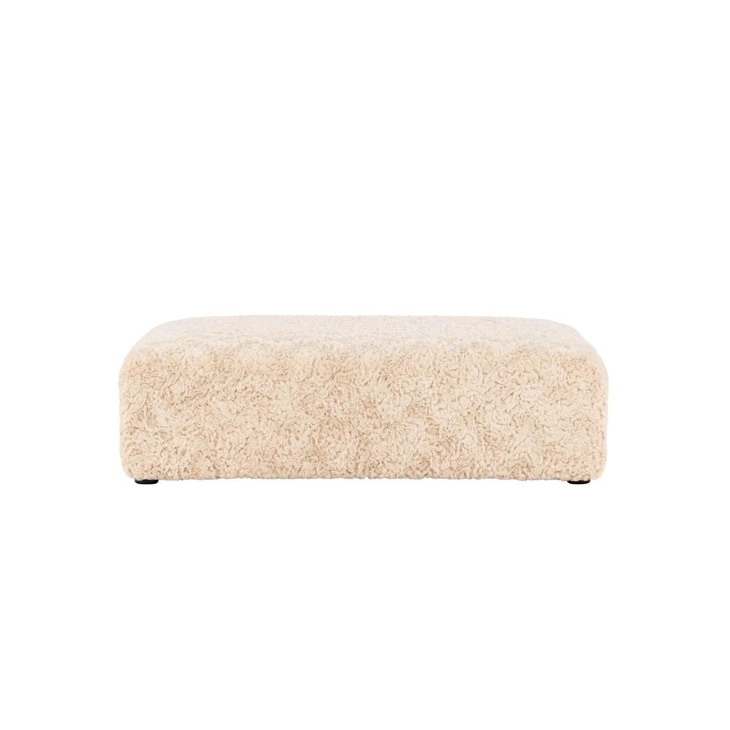 Polsterhocker Frankie 100*100cm aus Kunstfell - Beige-Polsterhocker-Vind-le canapé
