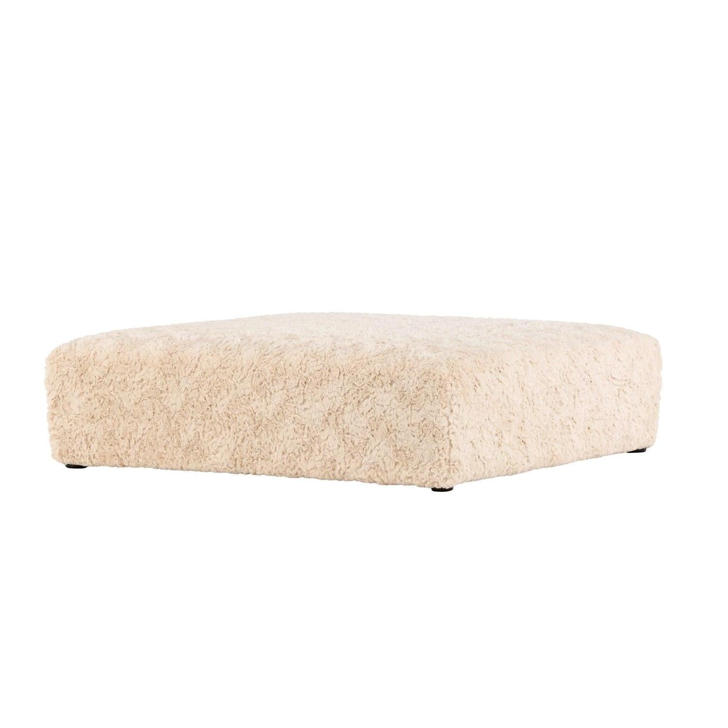 Polsterhocker Frankie 100*100cm aus Kunstfell - Beige-Polsterhocker-Vind-le canapé
