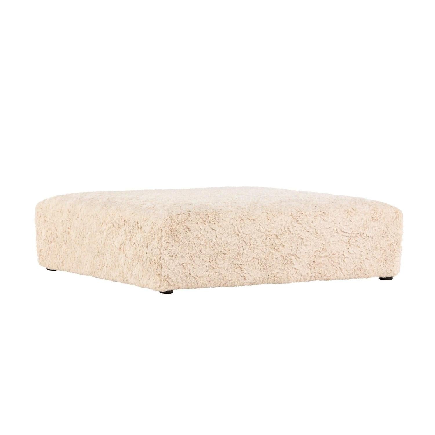 Polsterhocker Frankie 100*100cm aus Kunstfell - Beige-Polsterhocker-Vind-le canapé