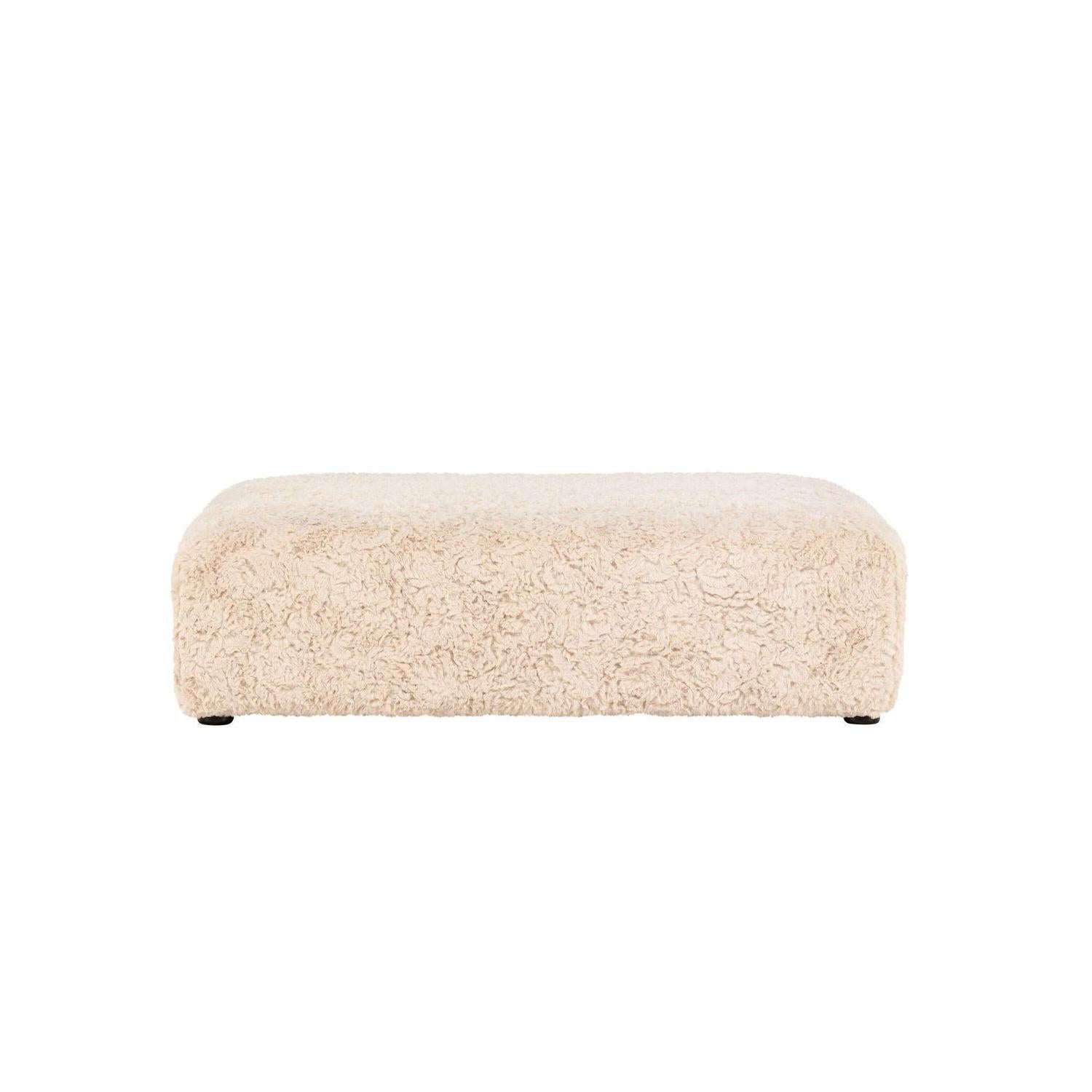 Polsterhocker Frankie 100*100cm aus Kunstfell - Beige-Polsterhocker-Vind-le canapé