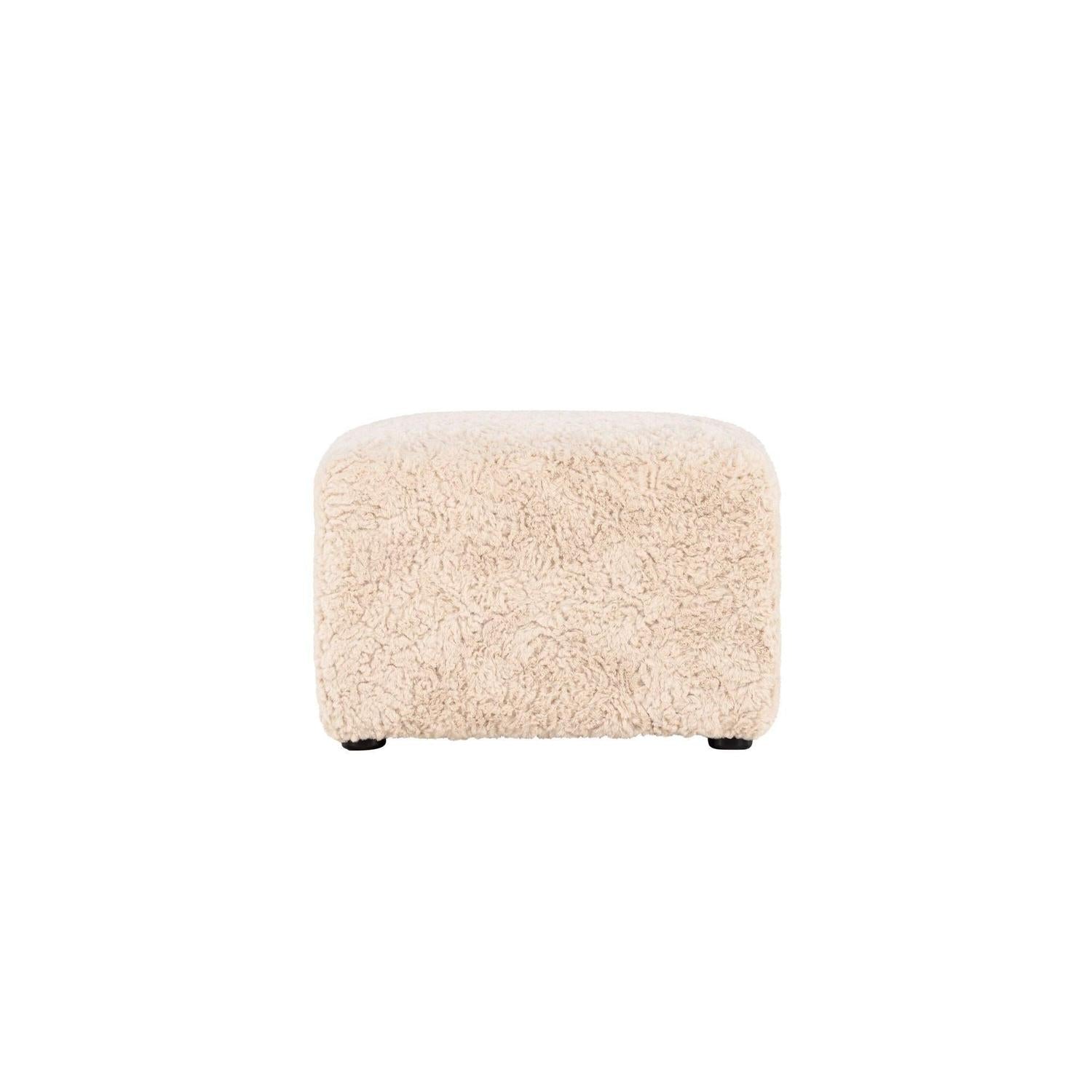 Polsterhocker Frankie 50*50cm aus Kunstfell - Beige-Polsterhocker-Vind-le canapé