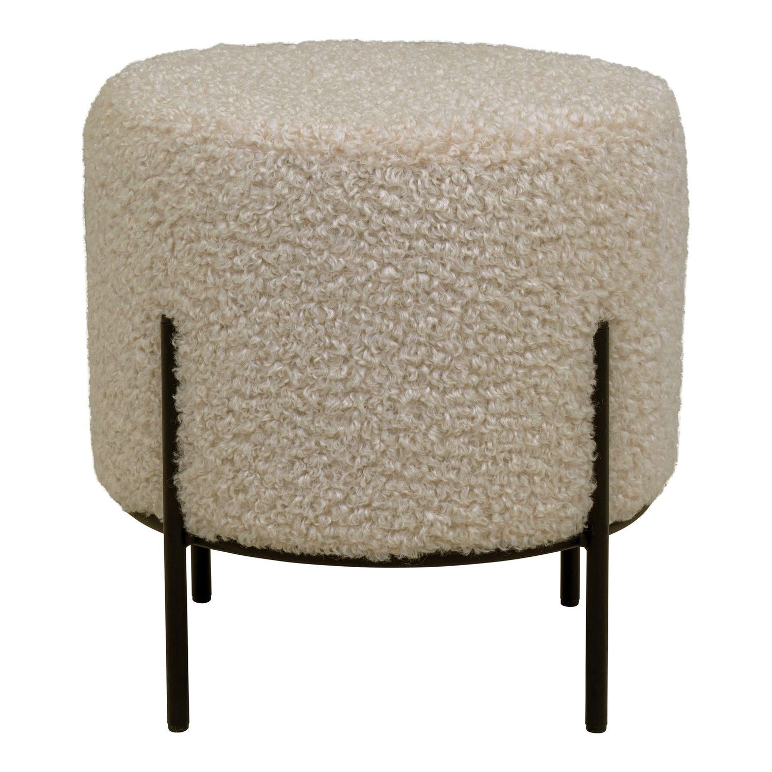 Pouf Alford aus Teddy-Bouclé Ø36cm - Braun-Poufs-House Nordic-le canapé
