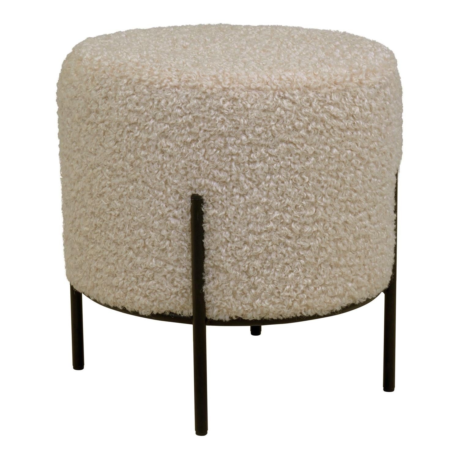Pouf Alford aus Teddy-Bouclé Ø36cm - Braun-Poufs-House Nordic-le canapé