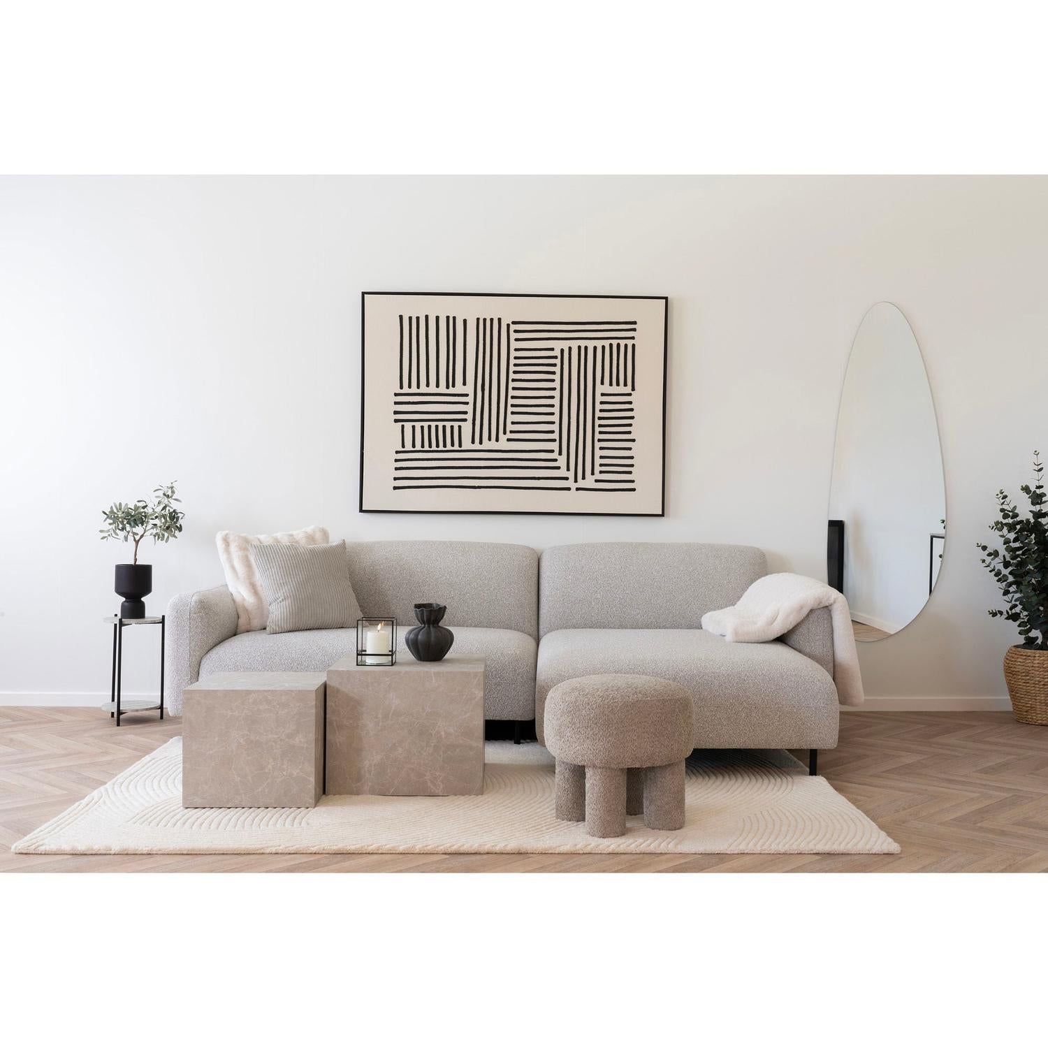 Pouf Canberra Ø43cm - Hellgrau-Poufs-House Nordic-le canapé