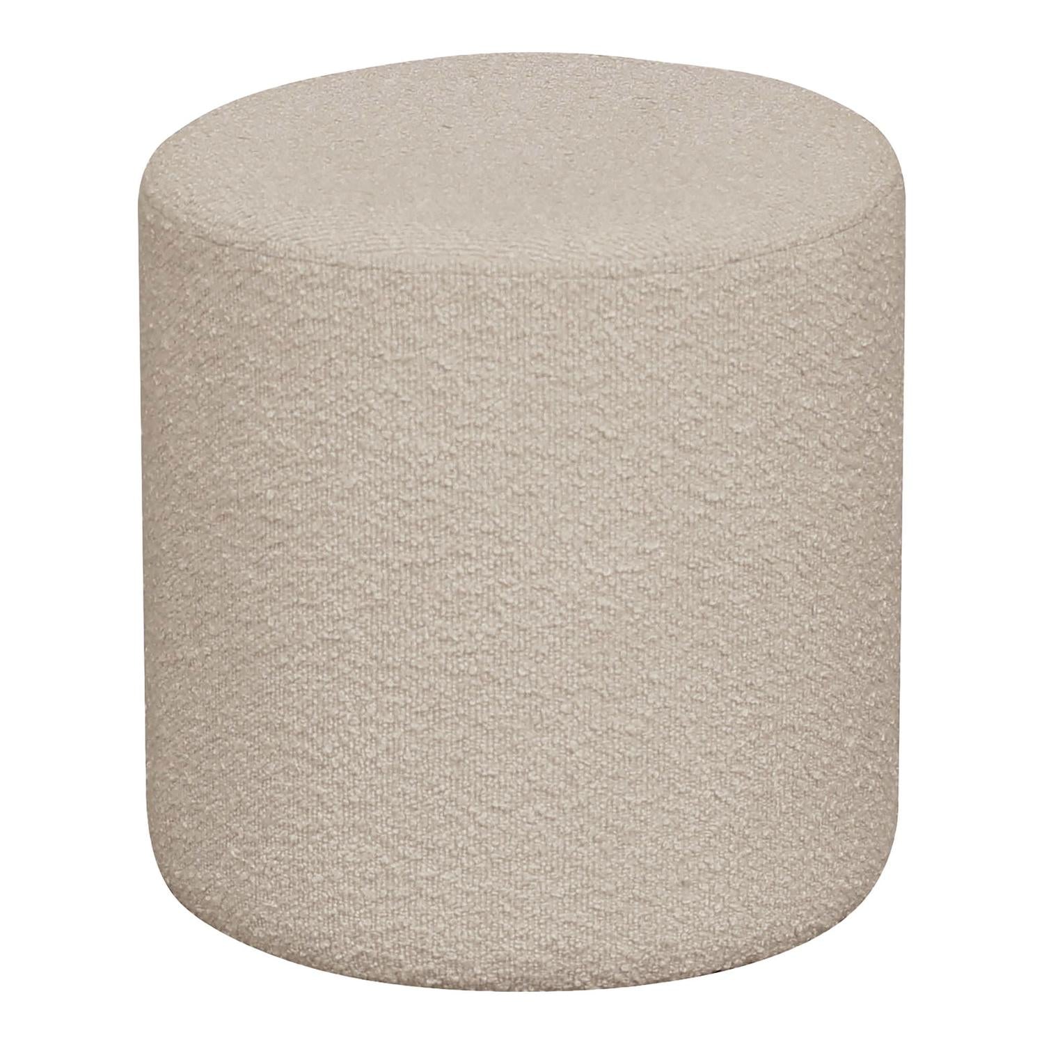 Pouf Ejby aus Teddy Bouclé Ø34cm - Beige-Poufs-House Nordic-le canapé
