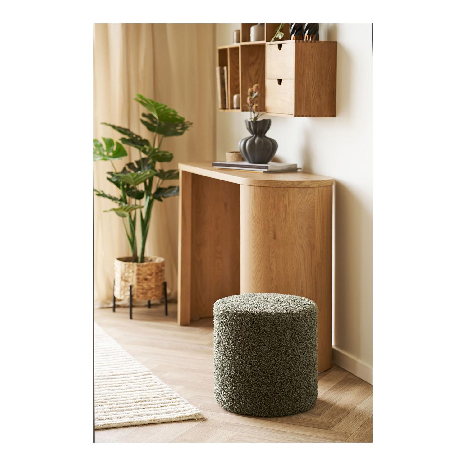 Pouf Ejby aus Teddy Bouclé Ø34cm - Grün-Pouf-House Nordic-le canapé