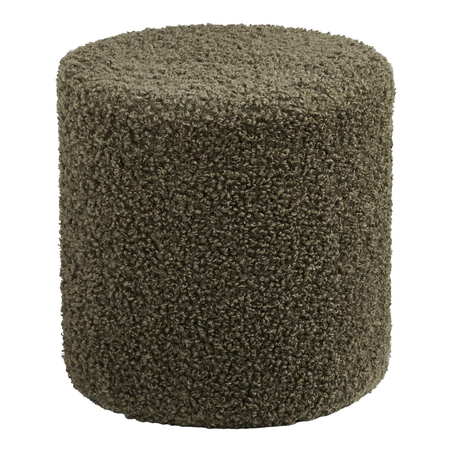 Pouf Ejby aus Teddy Bouclé Ø34cm - Grün-Poufs-House Nordic-le canapé