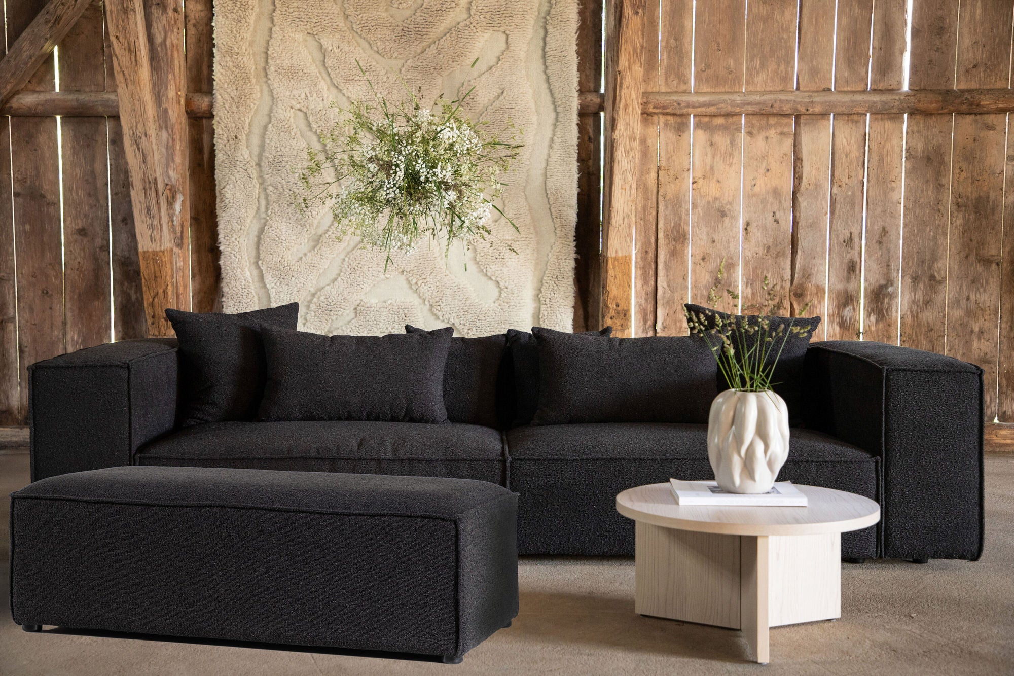 Pouf Gillholmen aus Teddy Bouclé - Schwarz-Pouf-Vind-le canapé